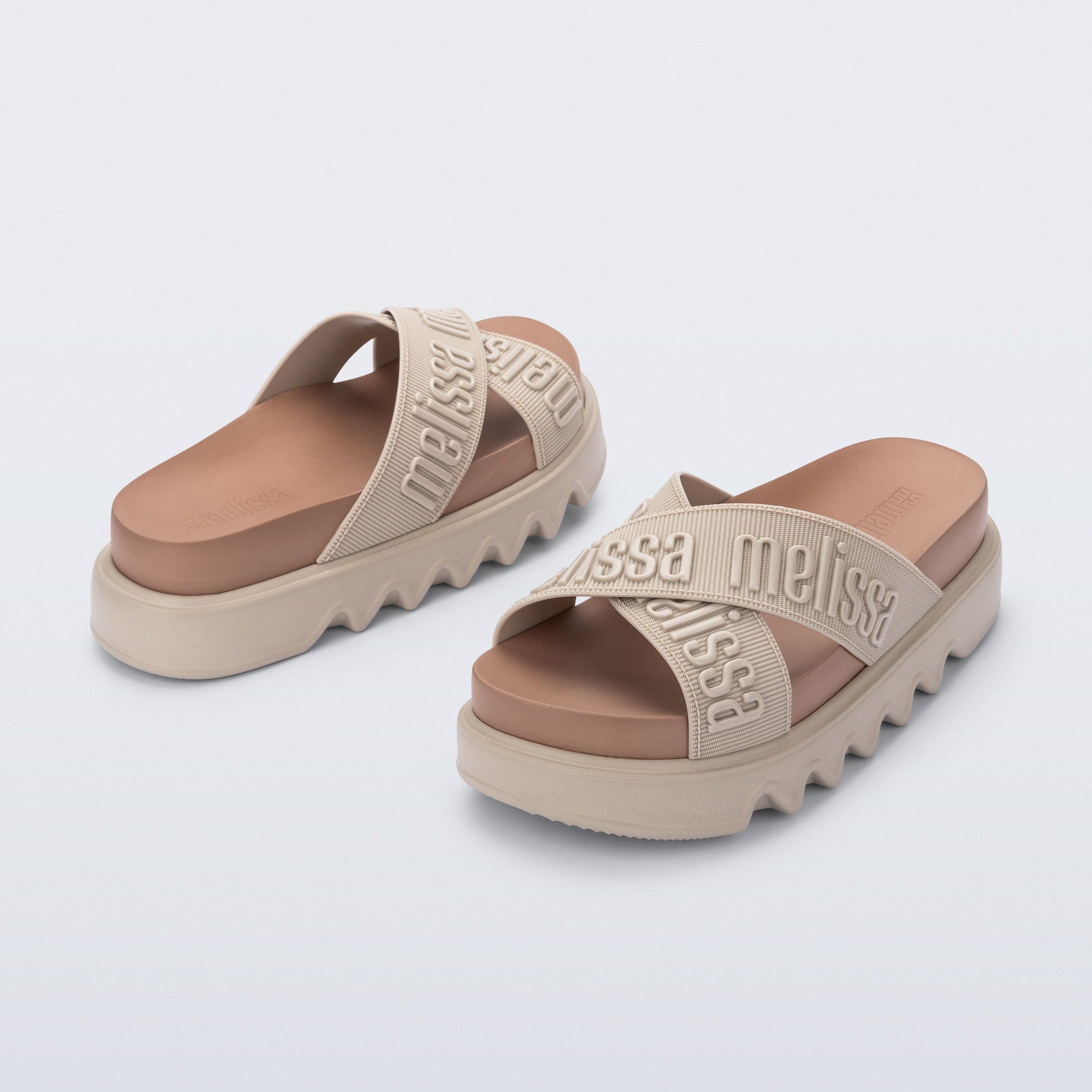 Melissa Cross M Lover Platform AD Beige / Brown Klapki Damskie Beżowe