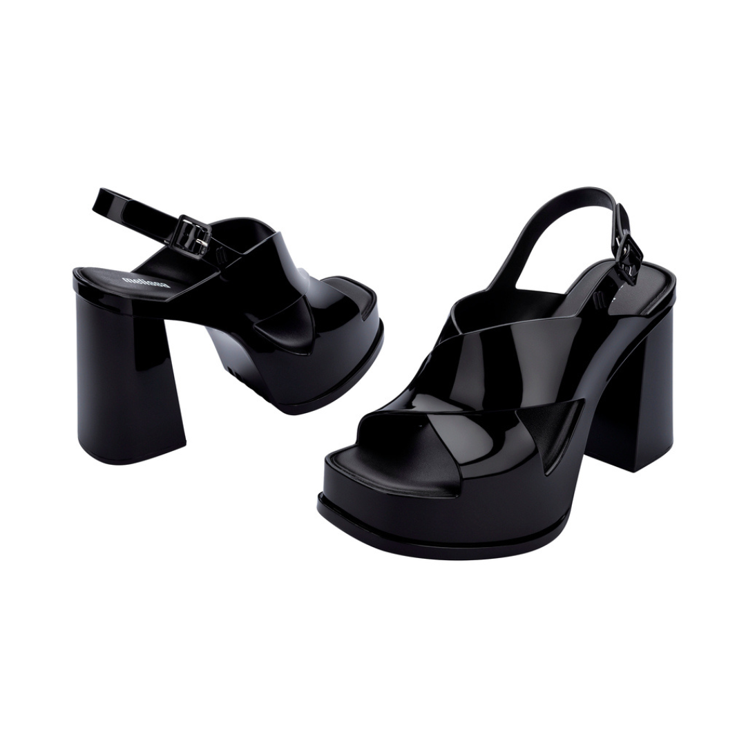 Melissa Dance Heel Ad Black Sandały Damskie na Obcasie Czarne