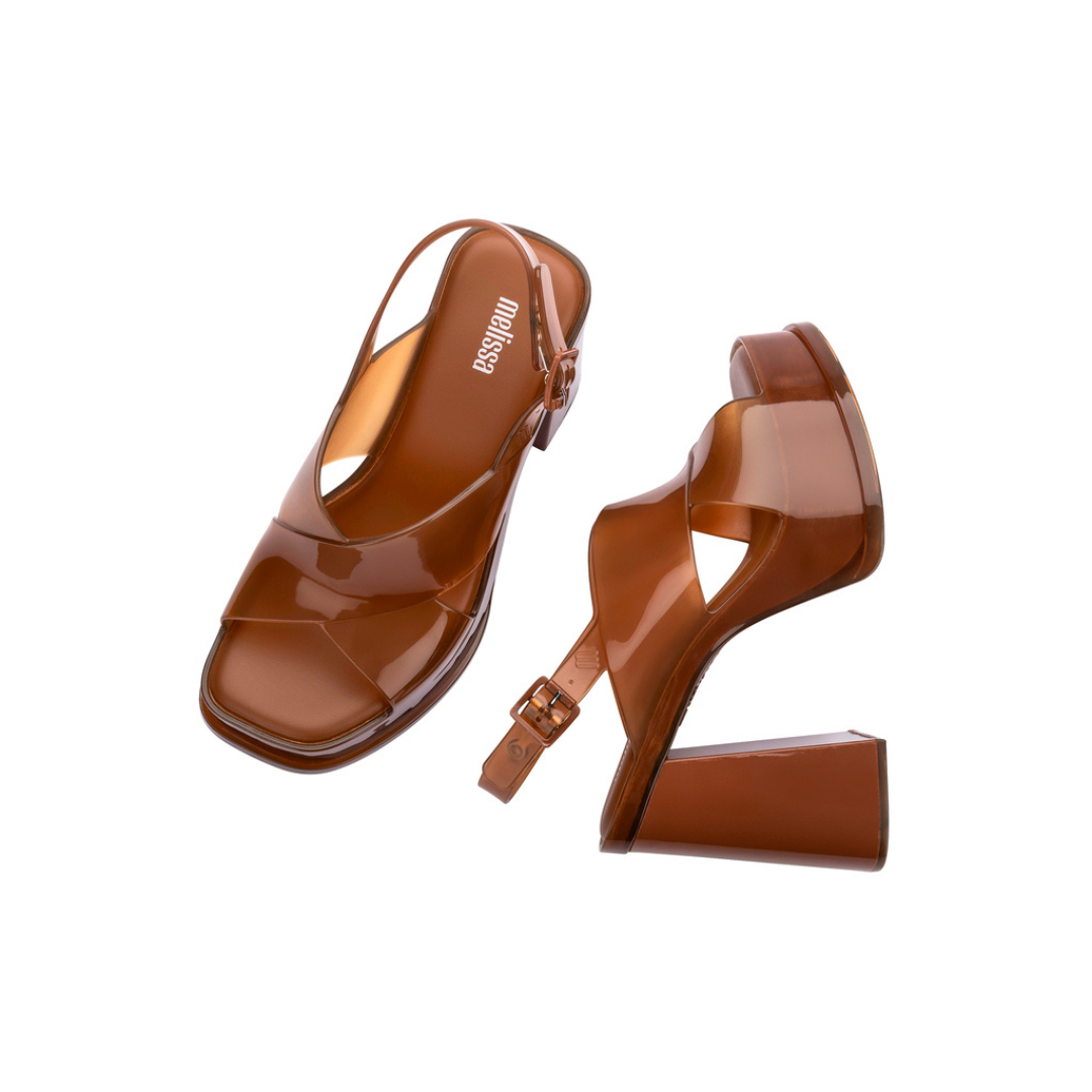 Melissa Dance Heel Ad Brown Sandały Damskie na Obcasie Brązowy