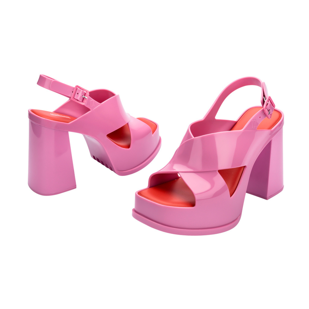 Melissa Dance Heel Ad Pink/Red Sandały Damskie na Obcasie Różowe