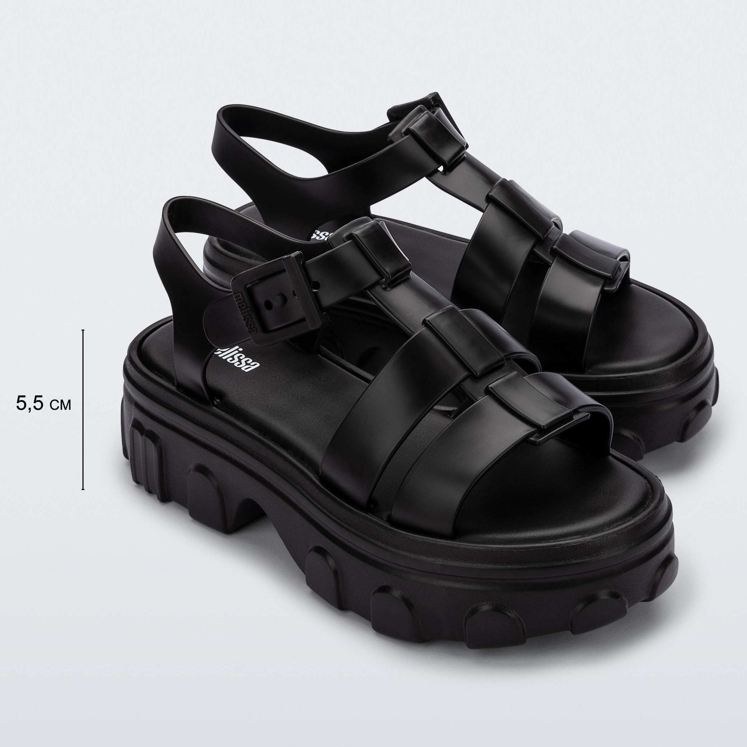 Melissa Ella Ad Black Sandały Damskie Na Platformie Czarne