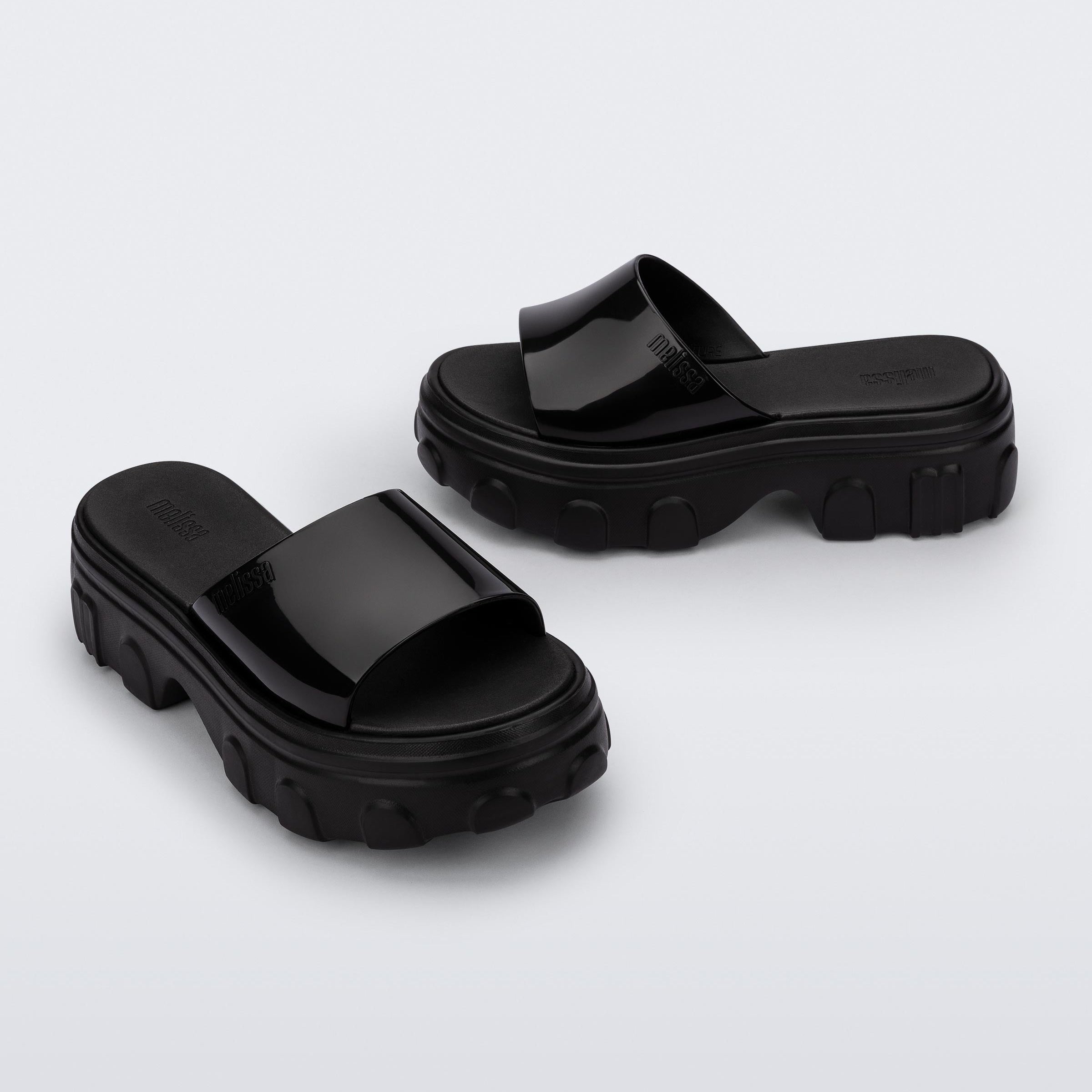 Melissa Ella Slide Light Black Klapki Na Platformie Damskie Czarne