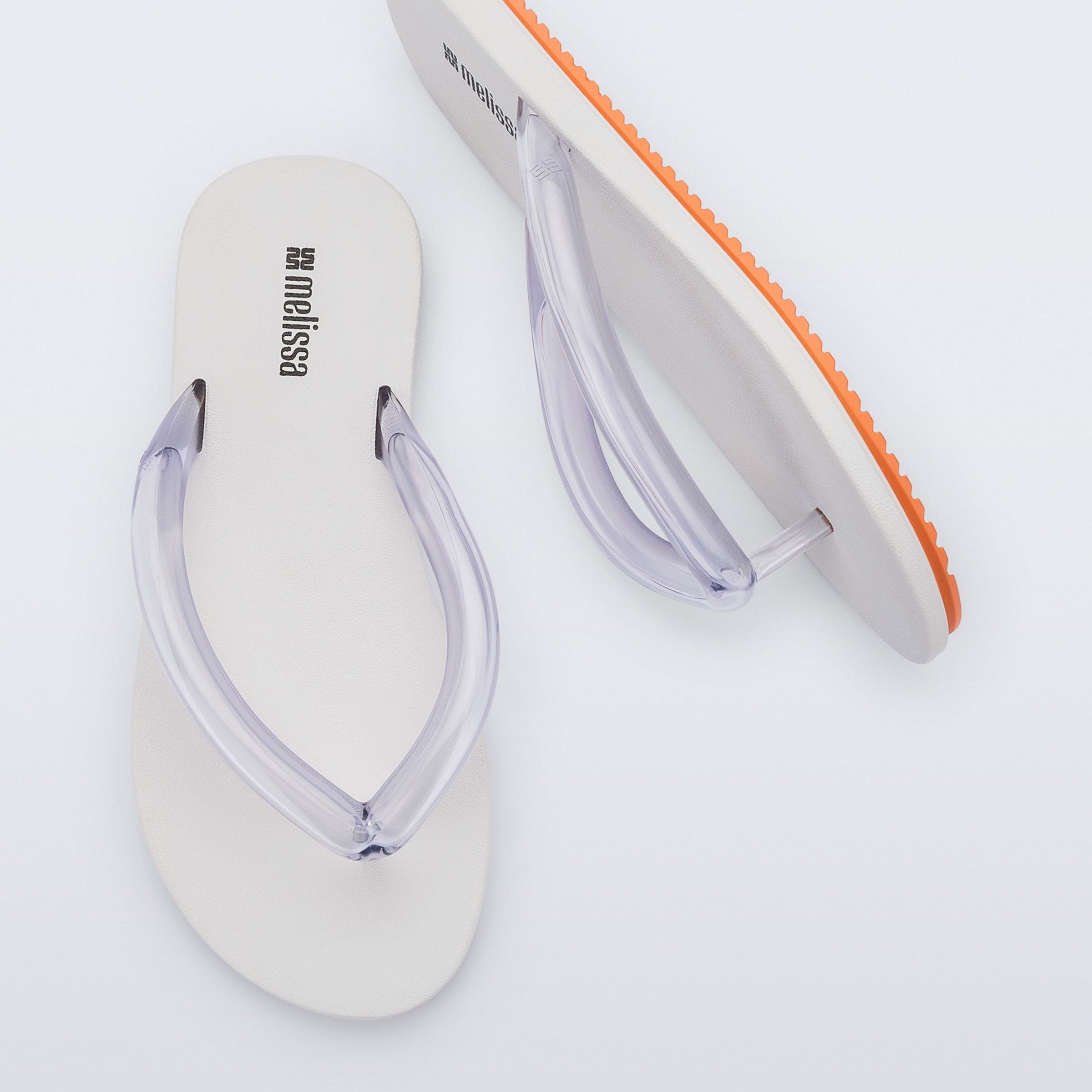 Melissa Flip Flop Airflow AD White / Orange Japonki Damskie Białe