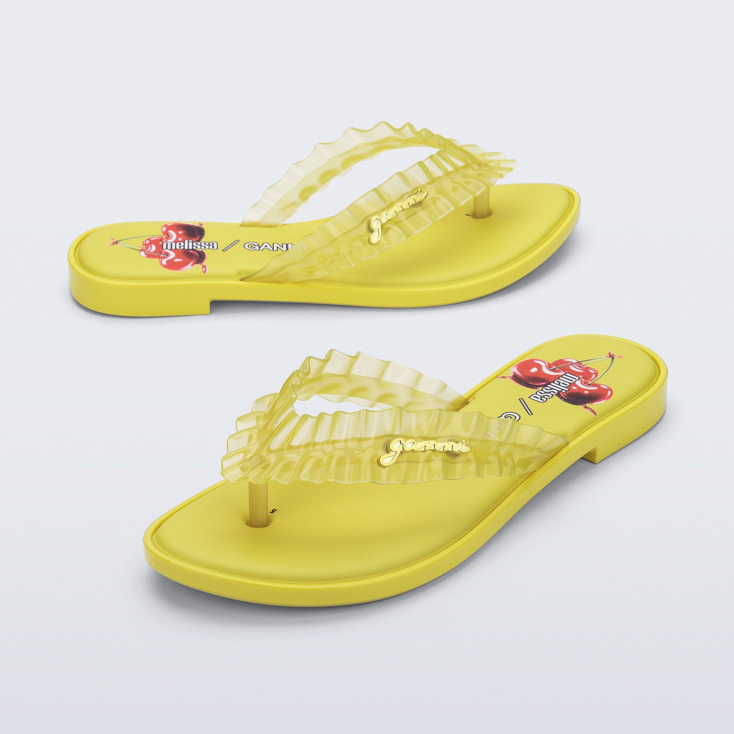 Melissa Flip Flop Slim + Ganni AD Yellow Klapki Damskie Żółte