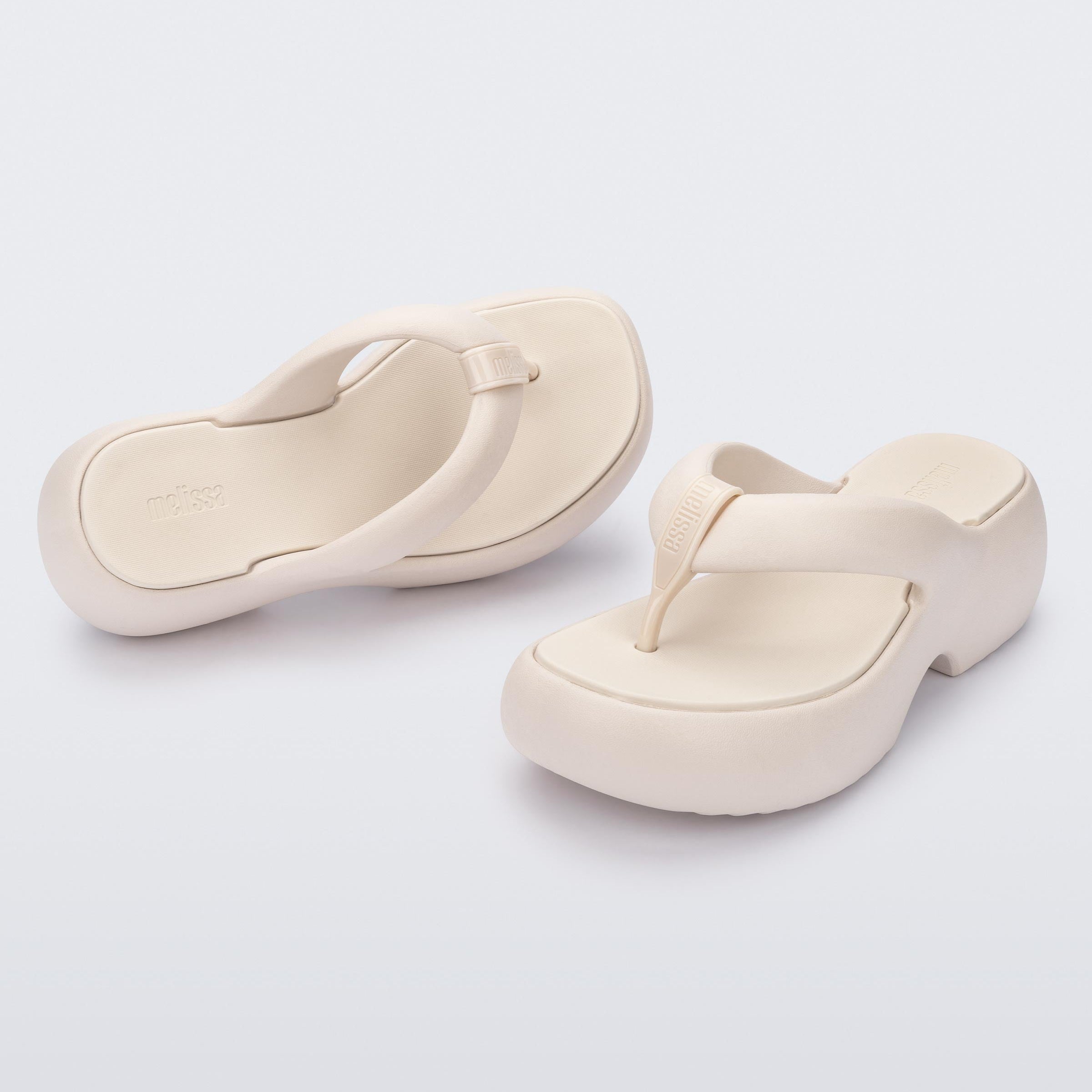 Melissa Free Fuzzy Platform AD Beige Klapki Damskie na Platformie Beżowe