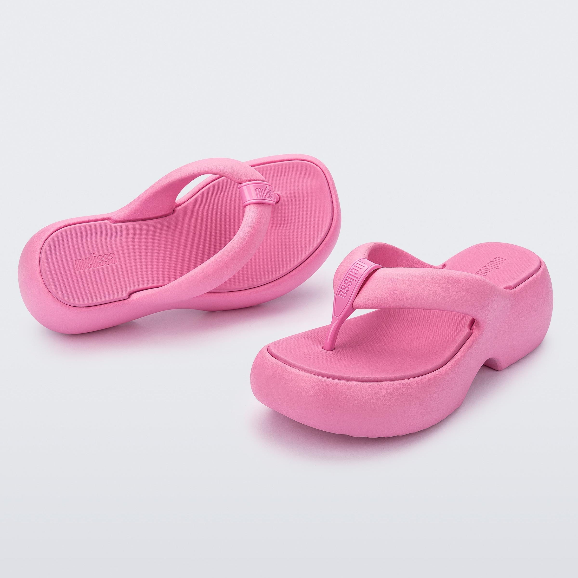 Melissa Free Fuzzy Platform AD Pink Klapki Damskie na Platformie Różowe
