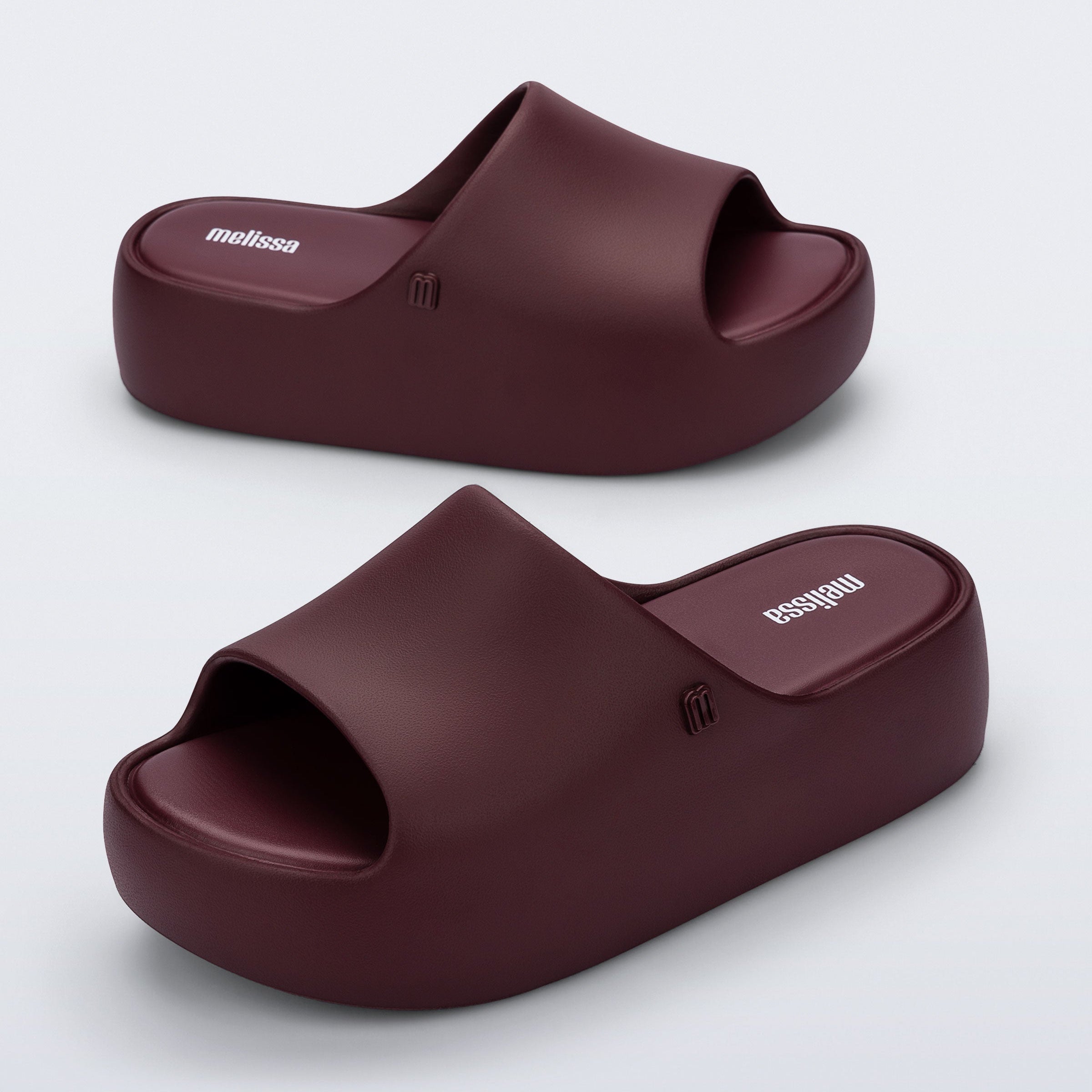 Melissa Free Platform Slide AD Burgundy Klapki Damskie Na Platformie Bordowe