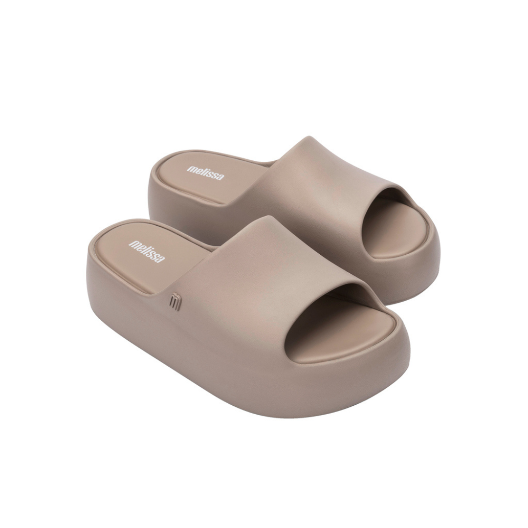 Melissa Free Platform Slide AD Dark Beige Klapki Damskie Na Platformie Beżowe