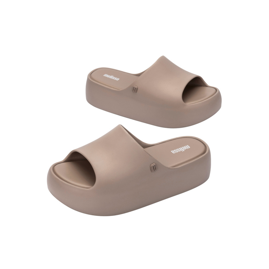 Melissa Free Platform Slide AD Dark Beige Klapki Damskie Na Platformie Beżowe