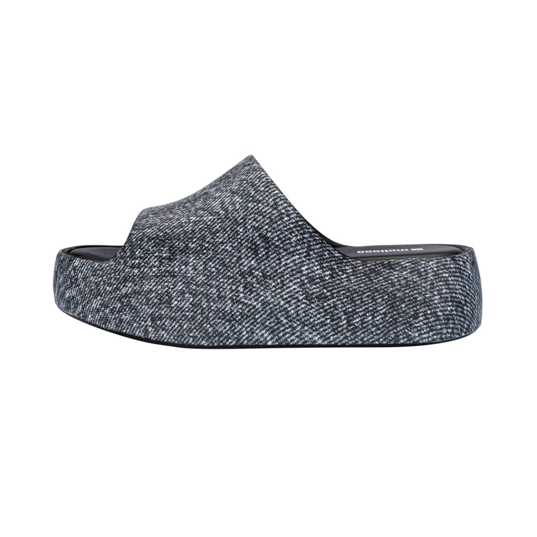 Melissa Free Platform Slide Denim AD Black Jeans Klapki Damskie Na Platformie Czarne