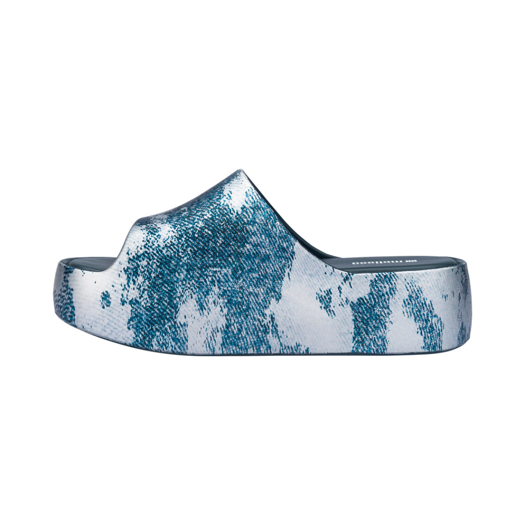 Melissa Free Platform Slide Denim AD Jeans Blue Klapki Damskie Na Platformie Niebieskie