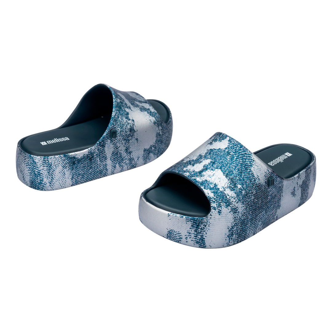 Melissa Free Platform Slide Denim AD Jeans Blue Klapki Damskie Na Platformie Niebieskie