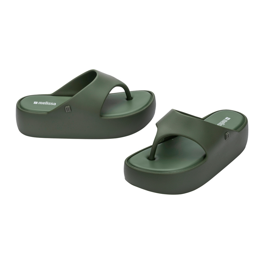 Melissa Free Platform Thong Ad Green Klapki Damskie Na Platformie Zielone