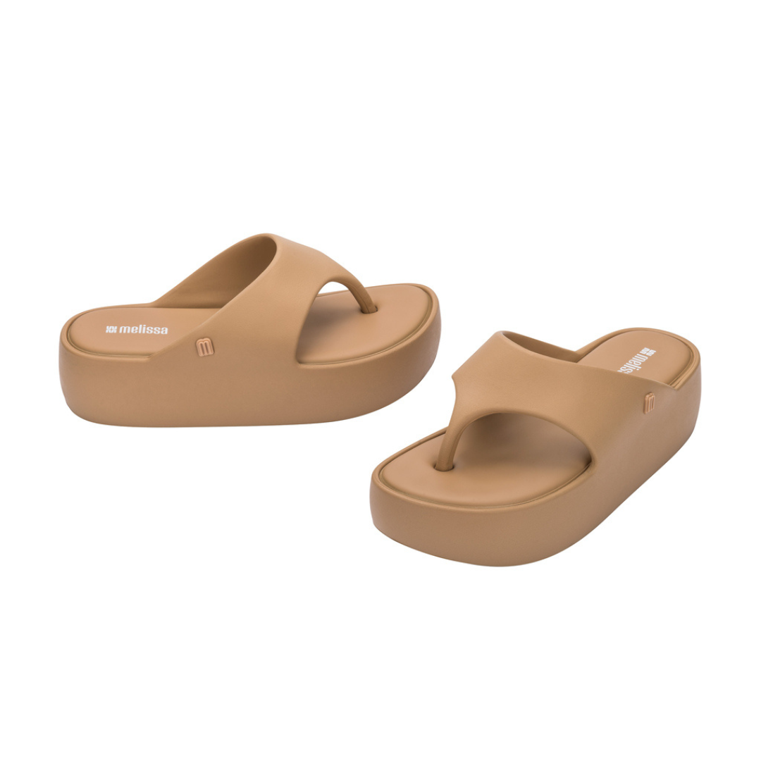 Melissa Free Platform Thong Ad Soft Brown Klapki Damskie Na Platformie Brązowe
