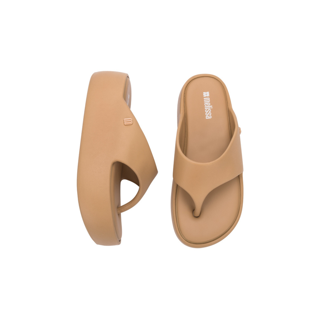 Melissa Free Platform Thong Ad Soft Brown Klapki Damskie Na Platformie Brązowe