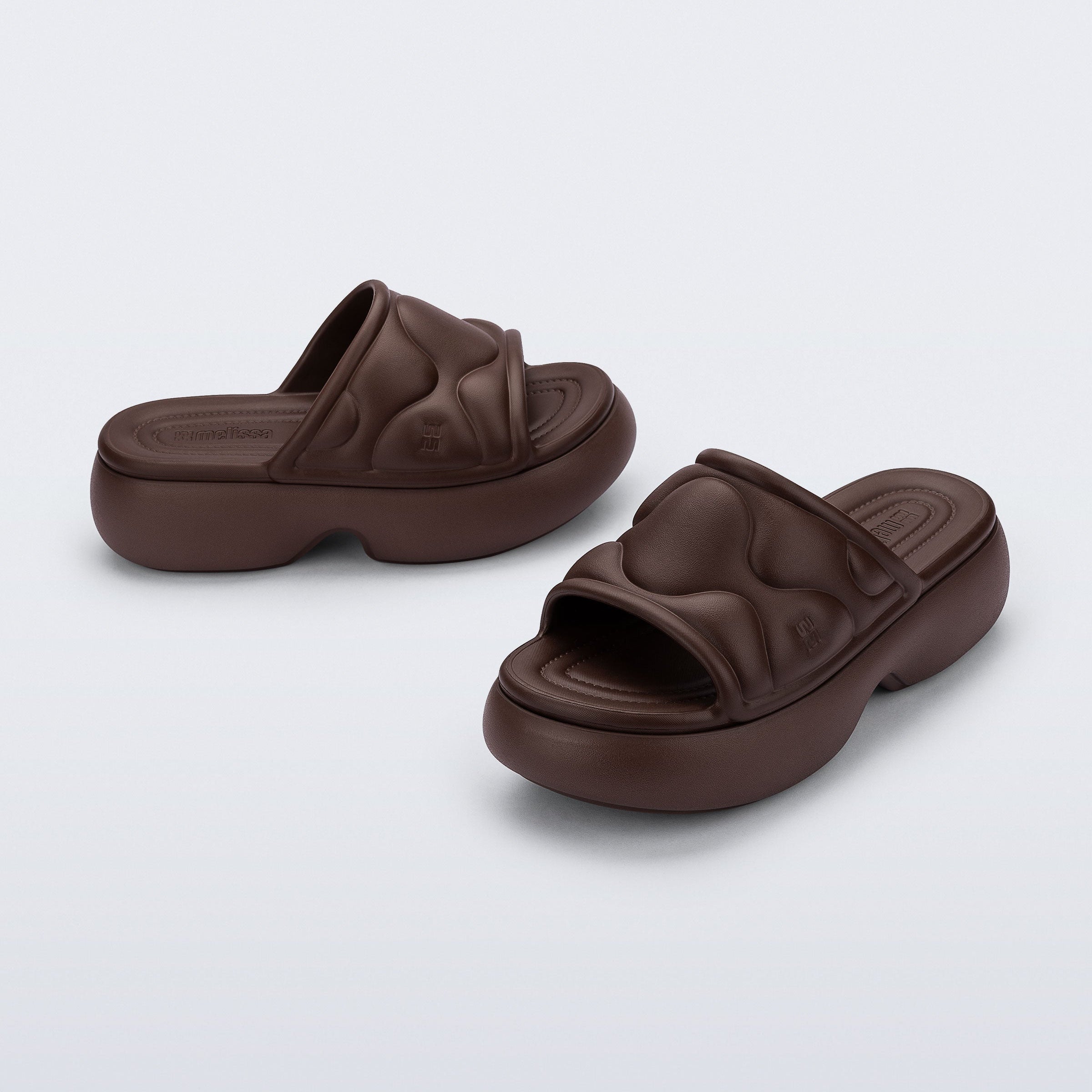 Melissa Free Puff Platform AD Bronze Klapki Damskie na Platformie Brązowe