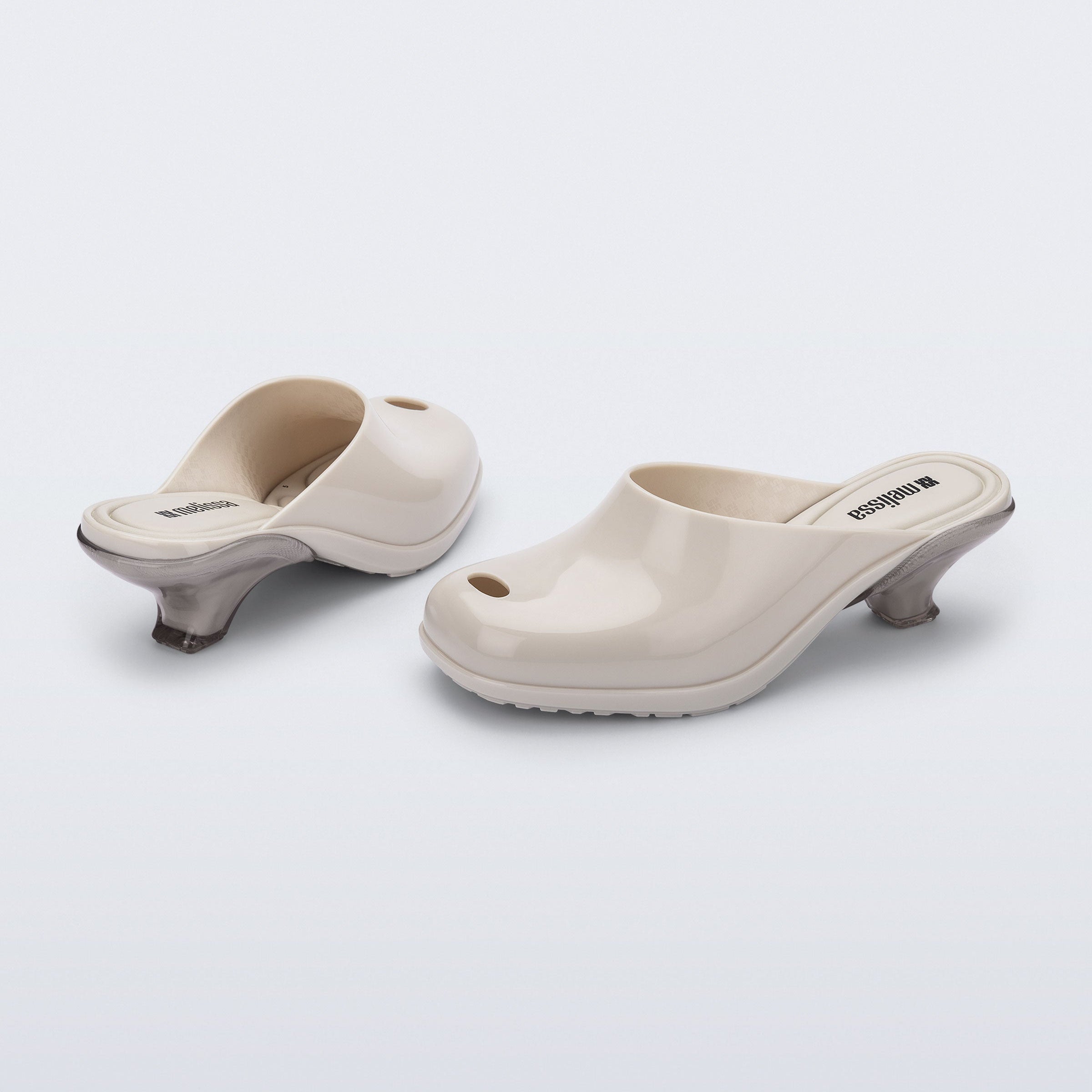 Melissa Gaia AD Light Beige Klapki Damskie Na Obcasie Beżowe