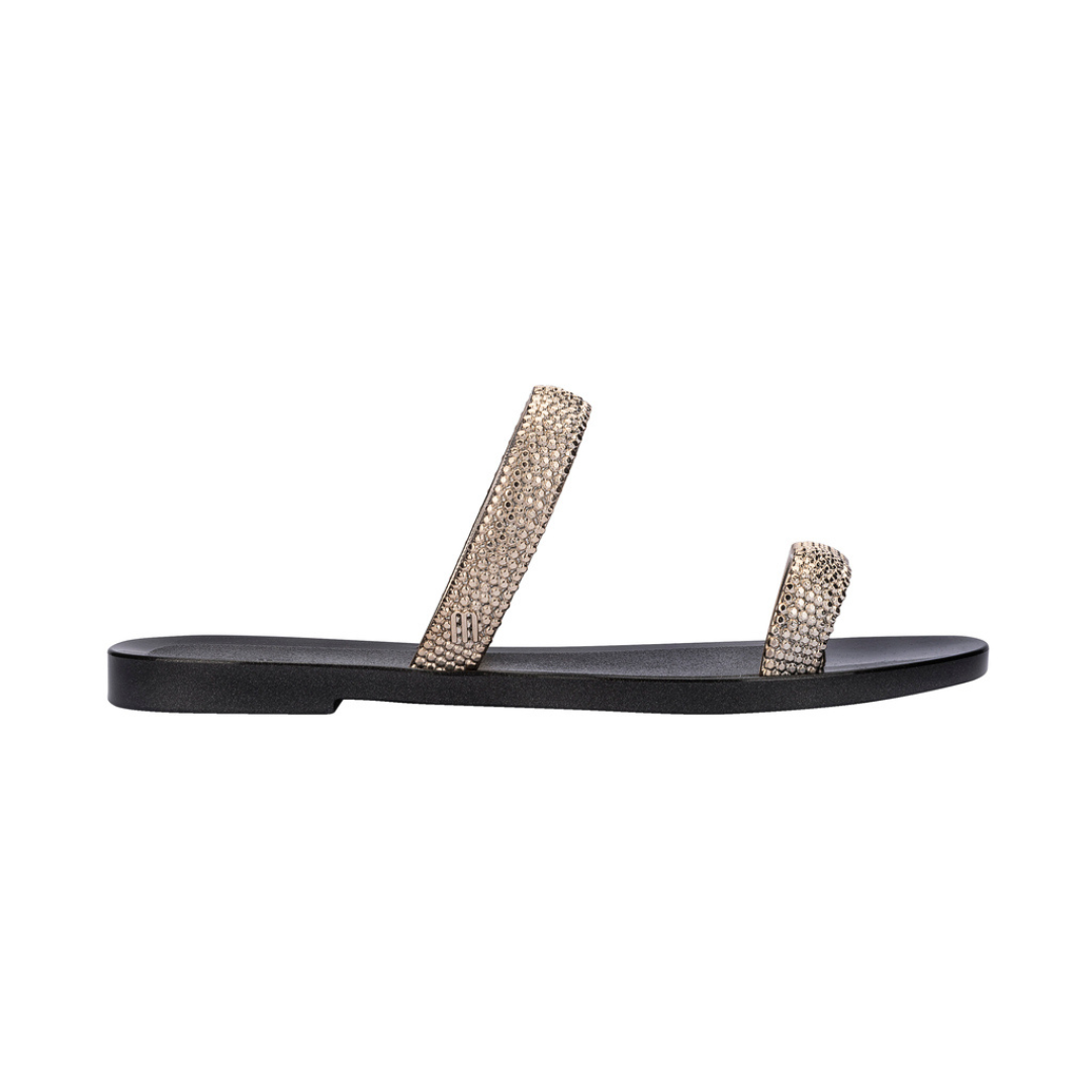 Melissa Glitz II AD Black/Gold Klapki Damskie Czarne