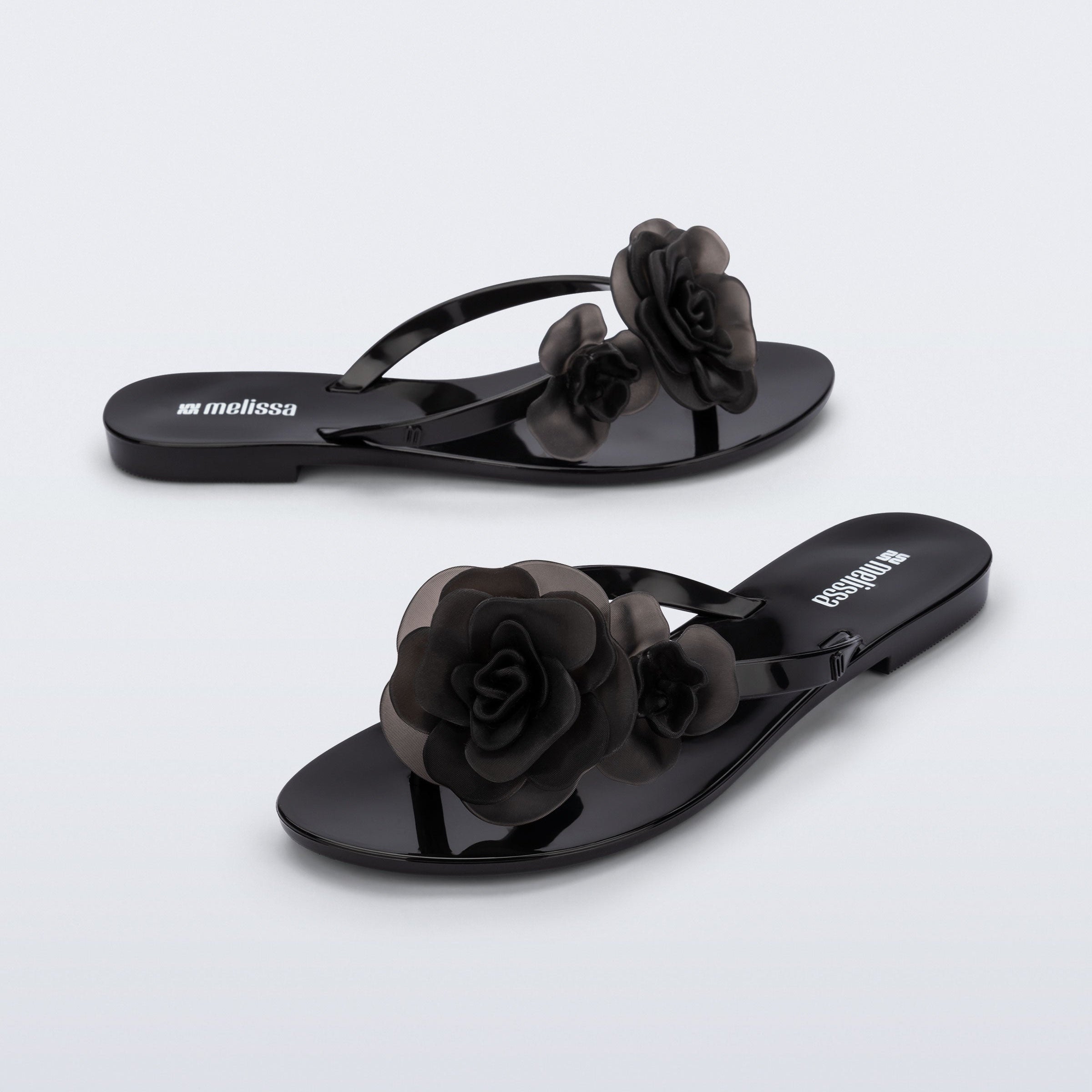 Melissa Harmonic Petals AD Black Japonki Damskie Czarne
