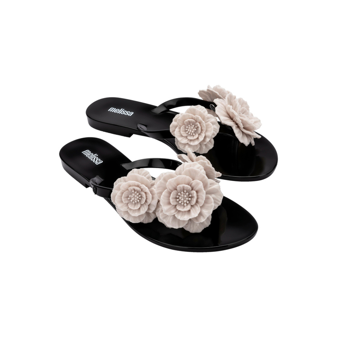 Melissa Harmonic Springtime Ad Black Beige Japonki Damskie Czarne Beżowe