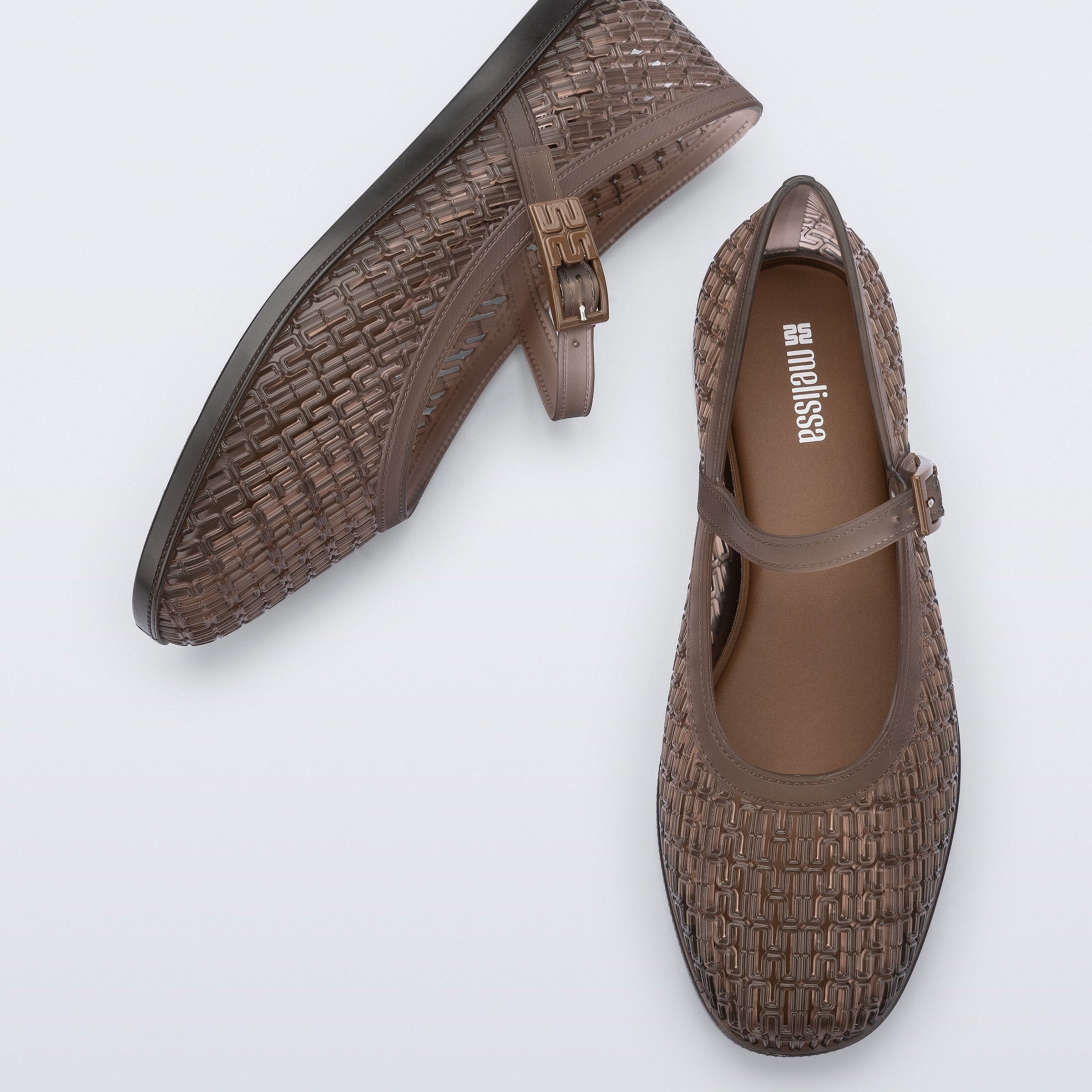 Melissa Harper Ad Clear Brown Klapki Damskie Transparentne Brązowe