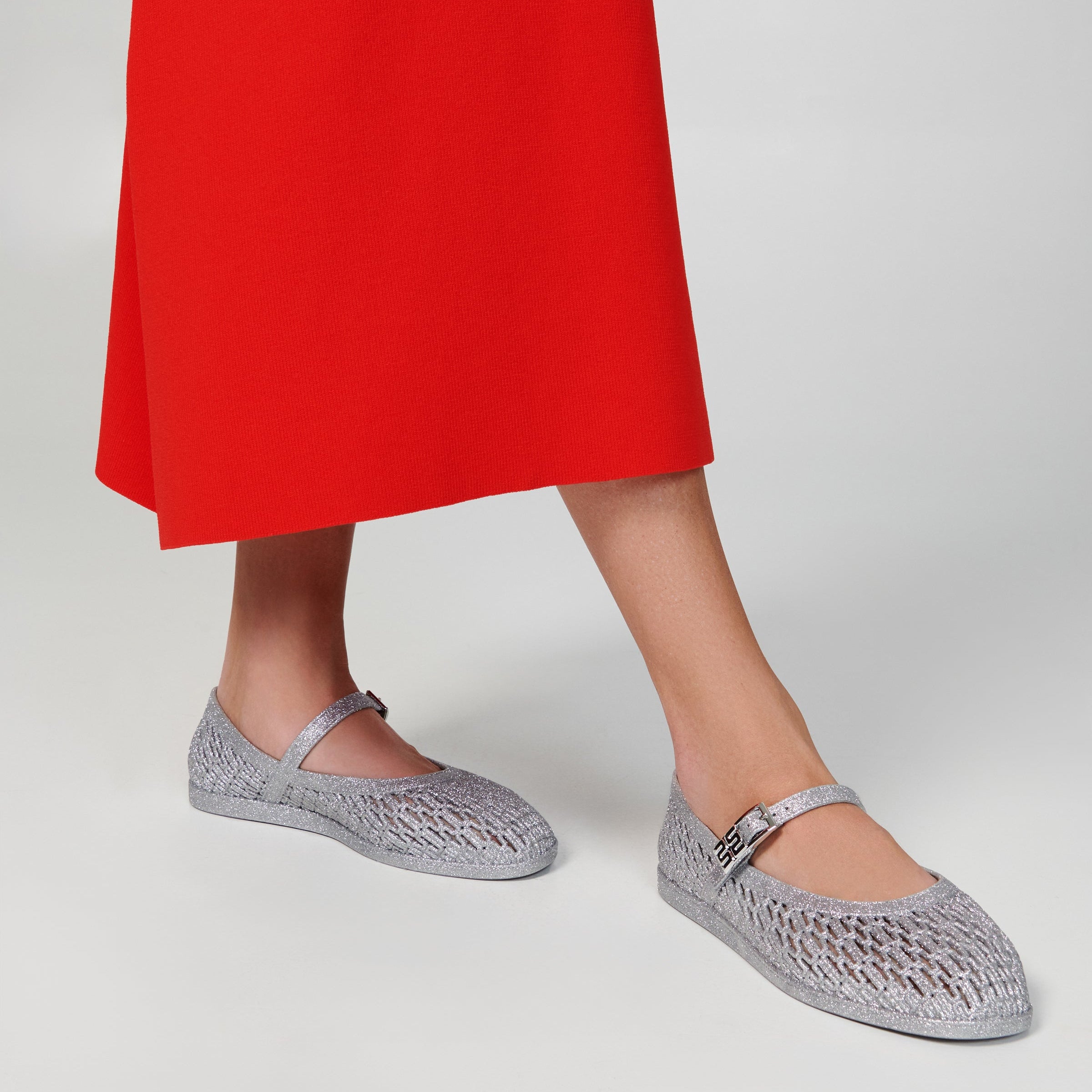 Melissa Harper Glitter Ad Glitter Silver Klapki Damskie Srebrne