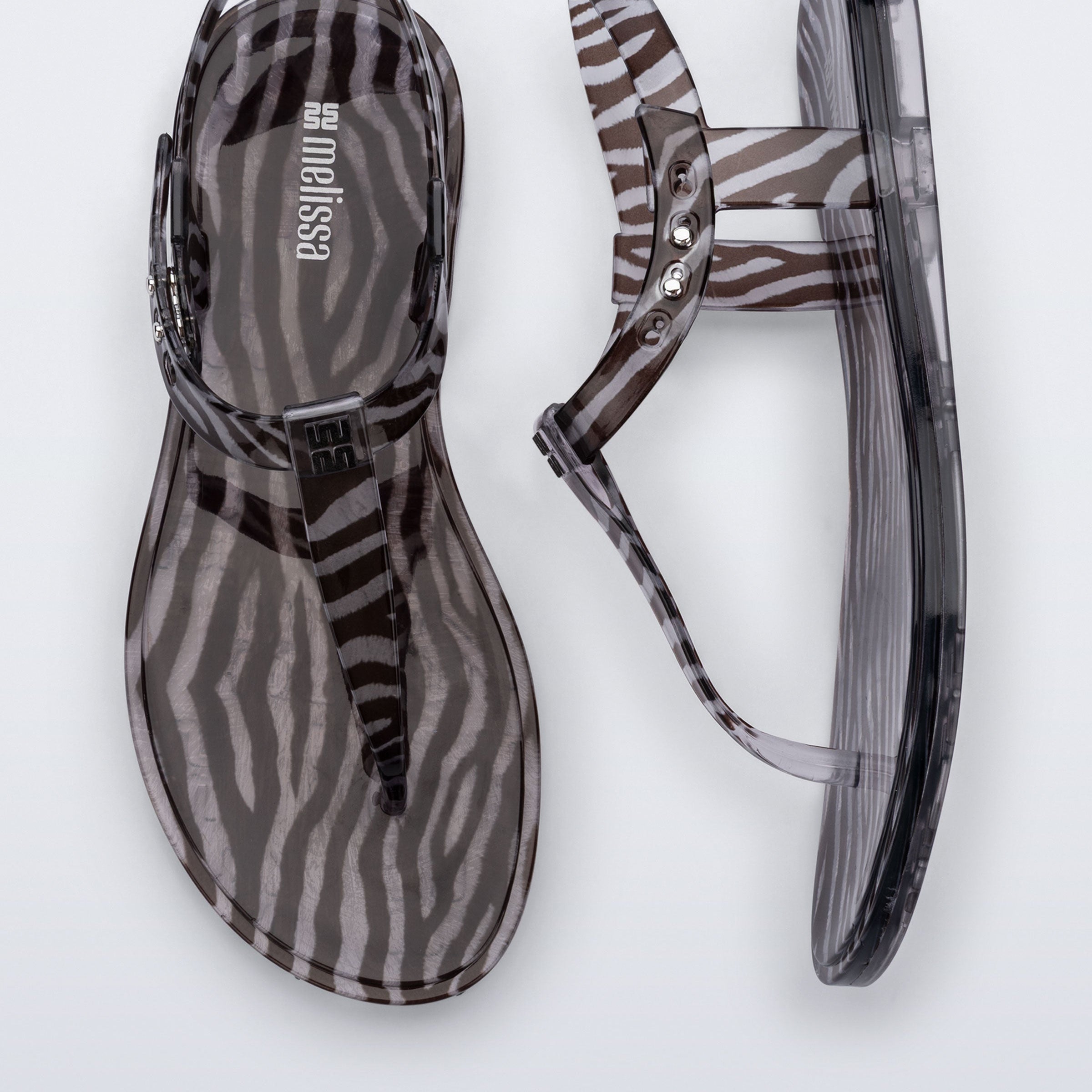 Melissa Jelly Gloss Sandal AD Black / Silver Sandały Damskie Czarne