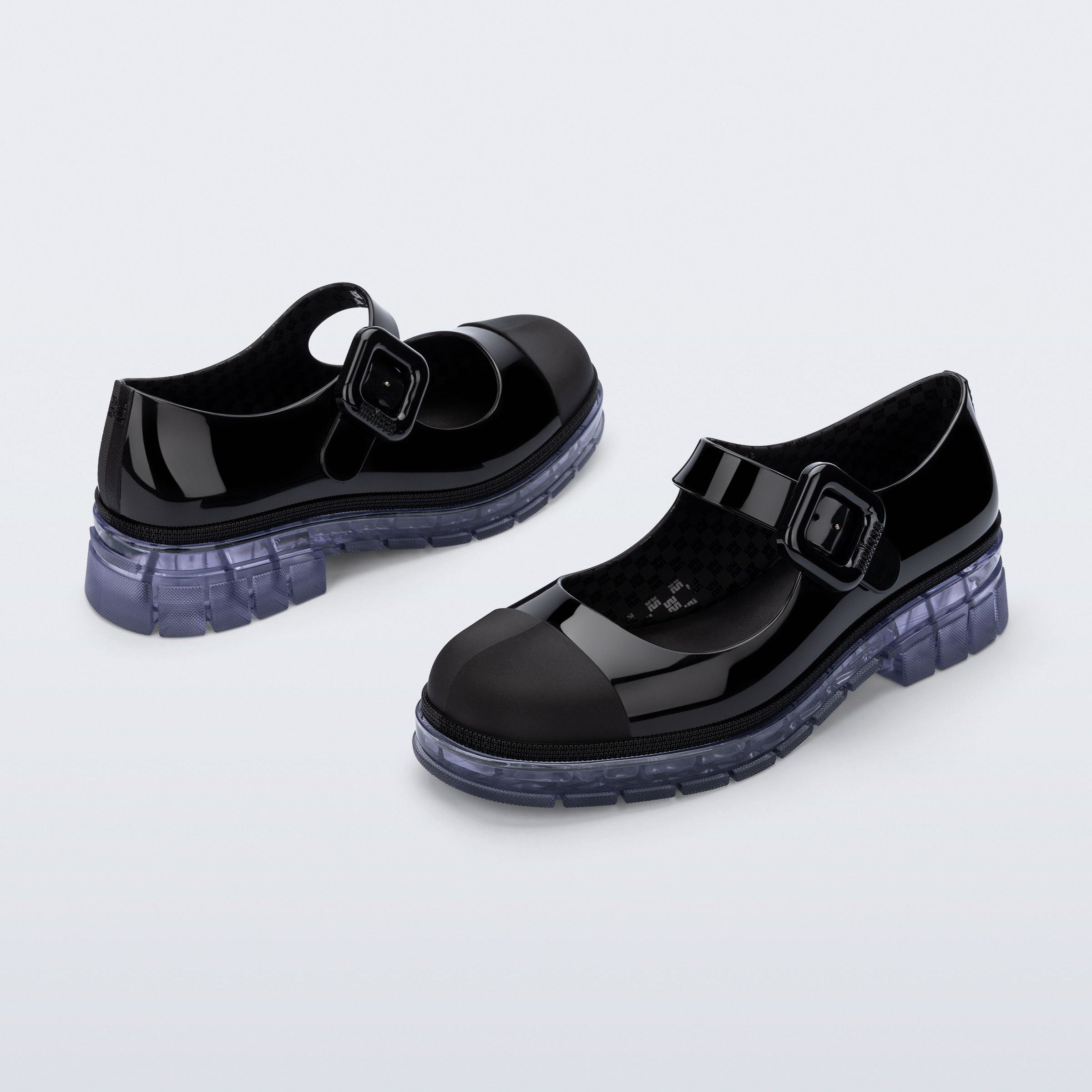Melissa June Ad Black / Clear Damskie Półbuty Czarne