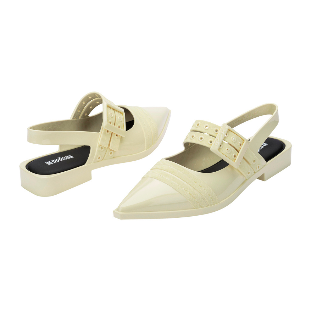 Melissa Ladylike Ad Beige/Black Sandały Damskie Beżowe