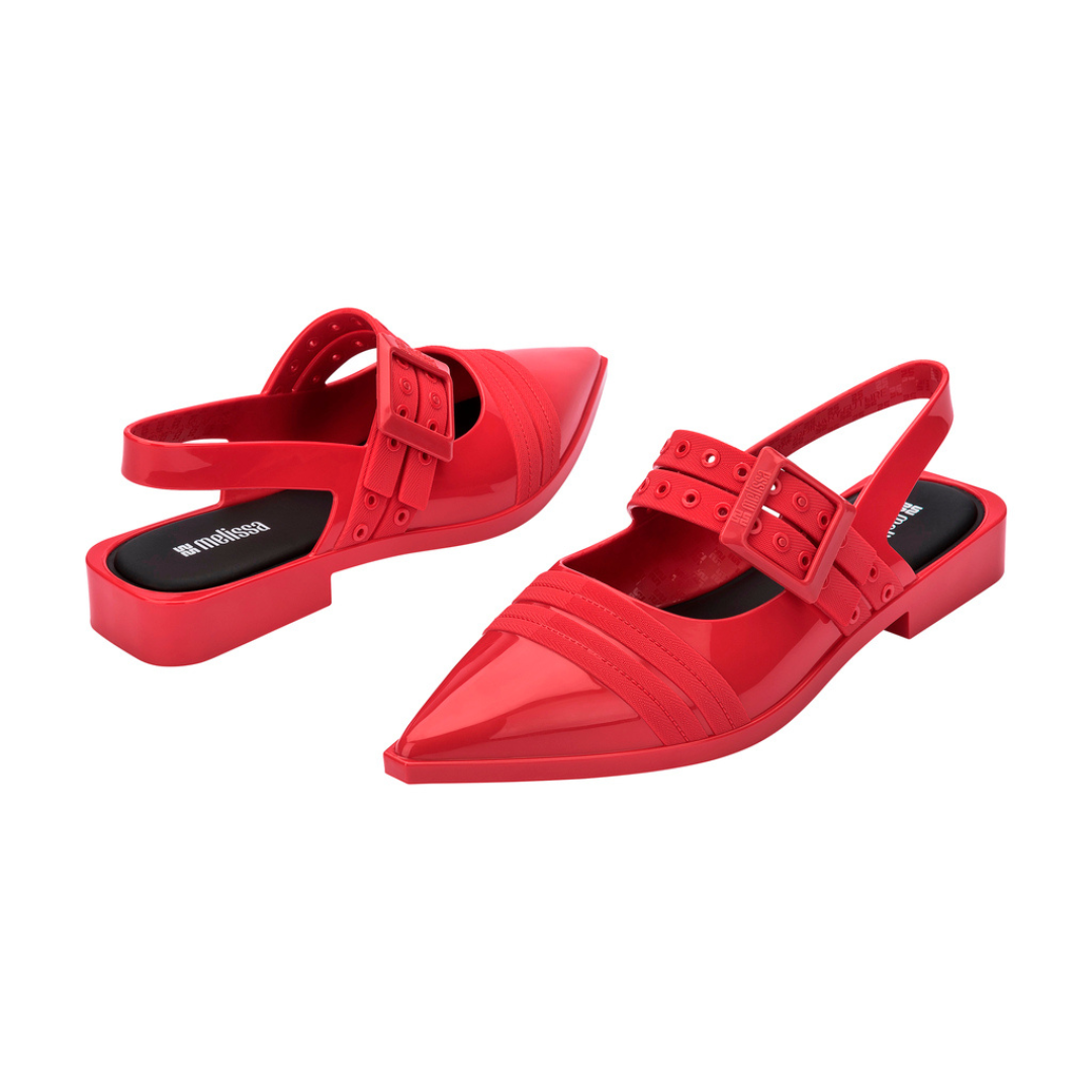 Melissa Ladylike Ad Red/Black Sandały Damskie Czerwone