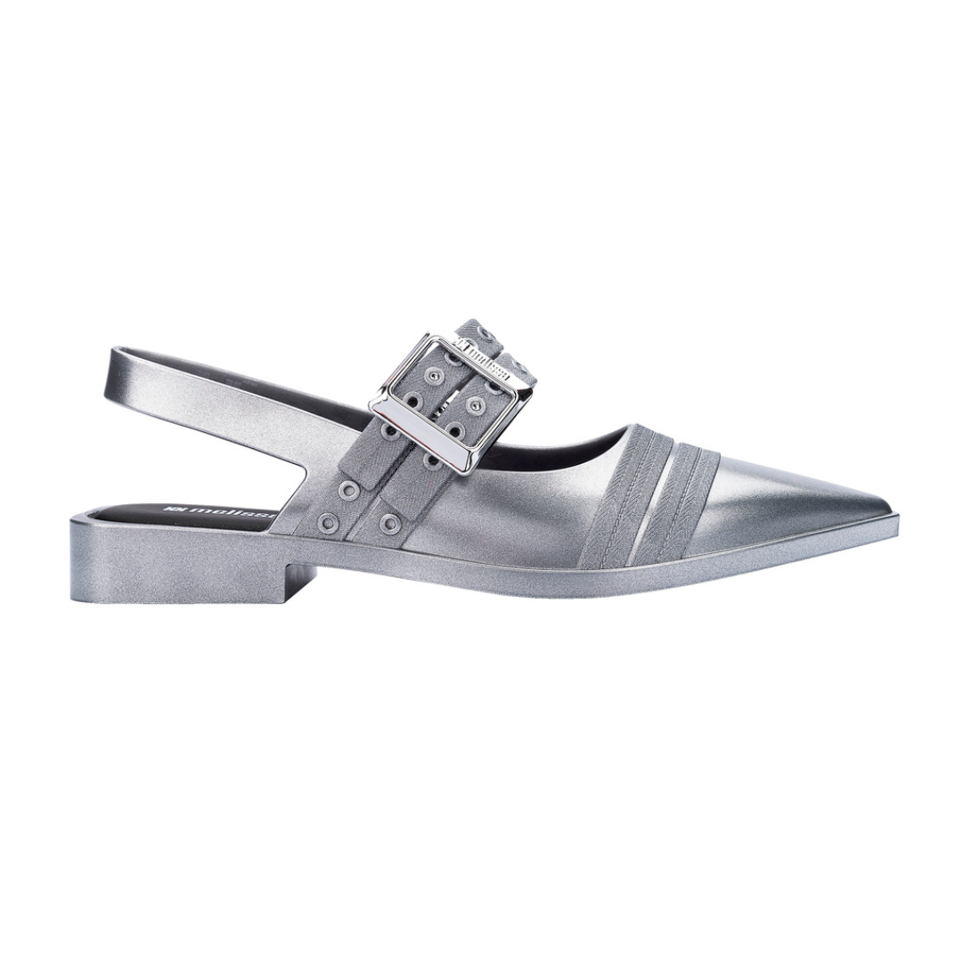 Melissa Ladylike Ad Silver/Black Sandały Damskie Srebrne