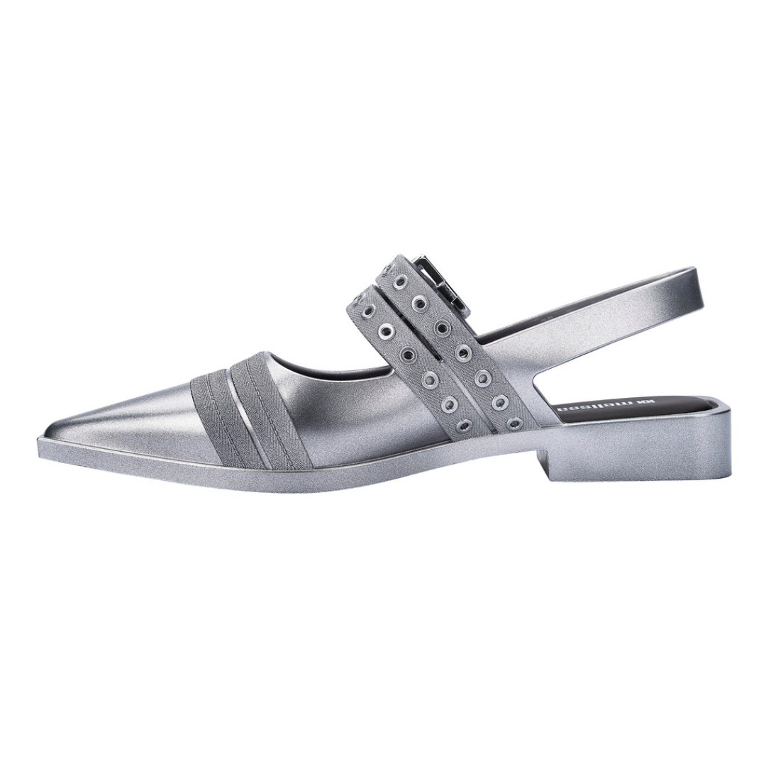 Melissa Ladylike Ad Silver/Black Sandały Damskie Srebrne
