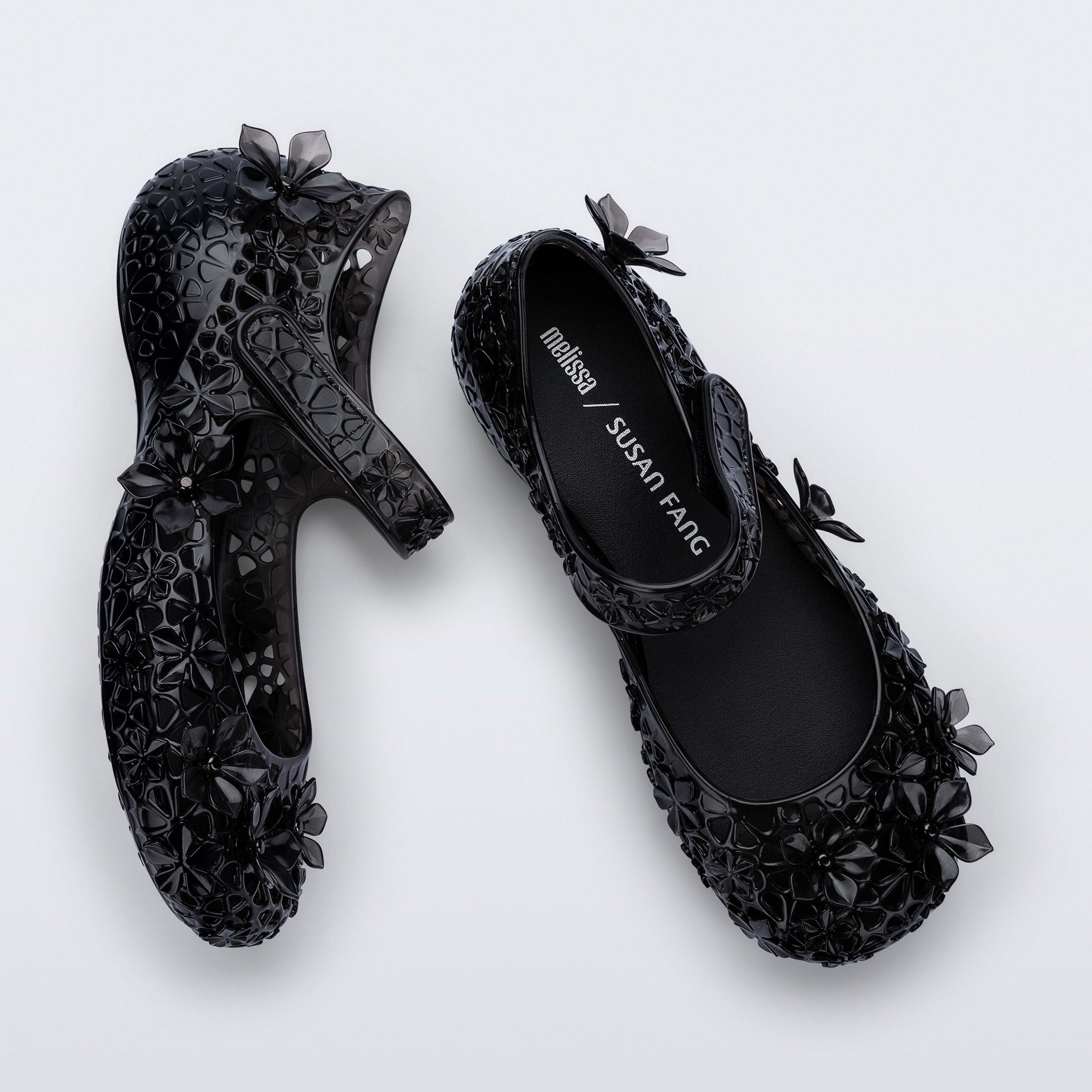 Melissa Luna Bloom + Susan Fang AD Clear Black Baleriny Damskie Czarne