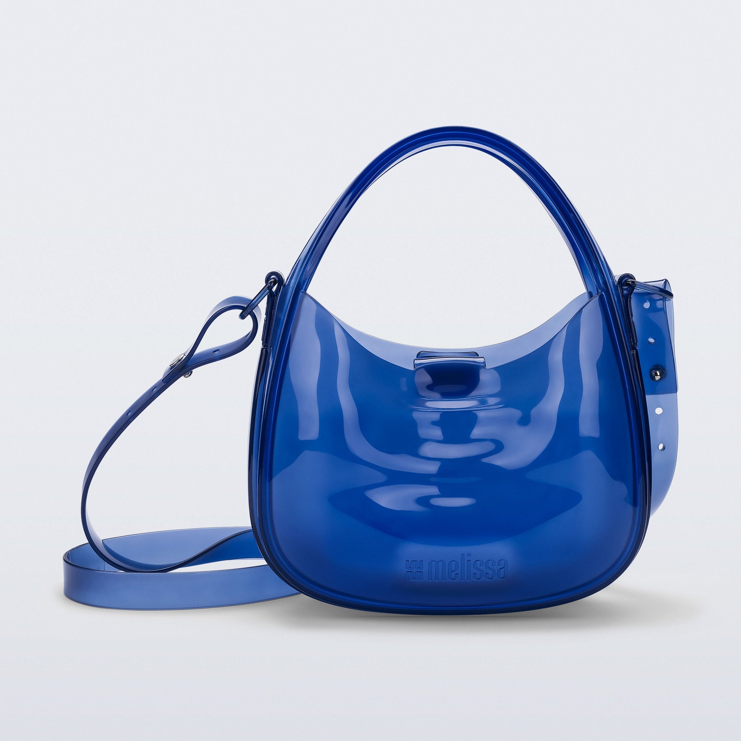 Melissa Mirror Bag Transparent Blue Black Torebka Niebieska