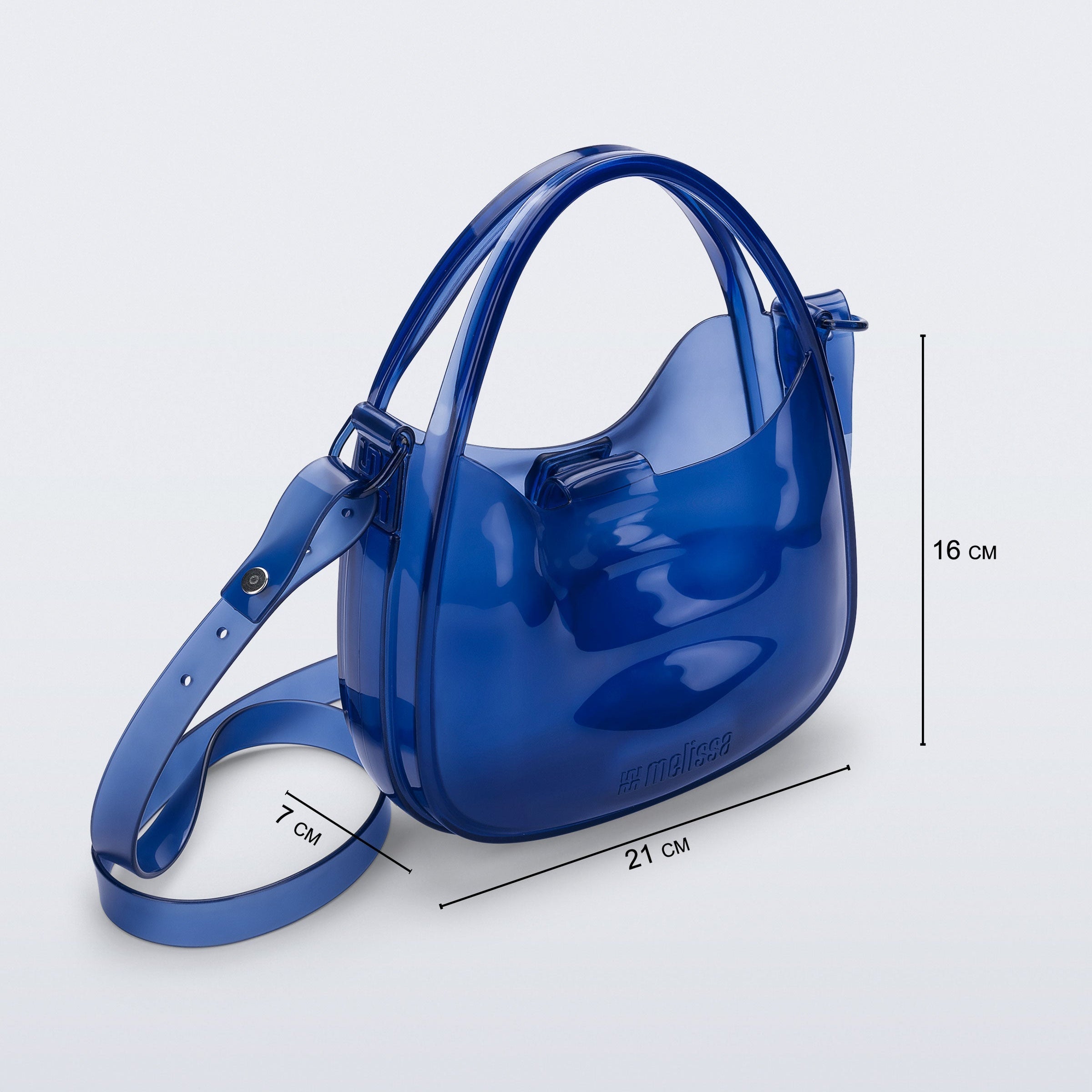 Melissa Mirror Bag Transparent Blue Black Torebka Niebieska