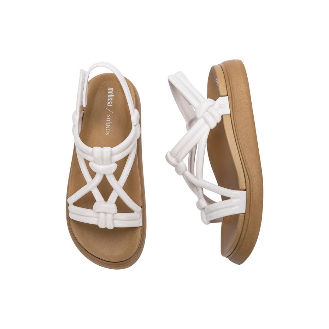 Melissa Papete Essential Sand + Beige/White Sandały Damskie Beżowe