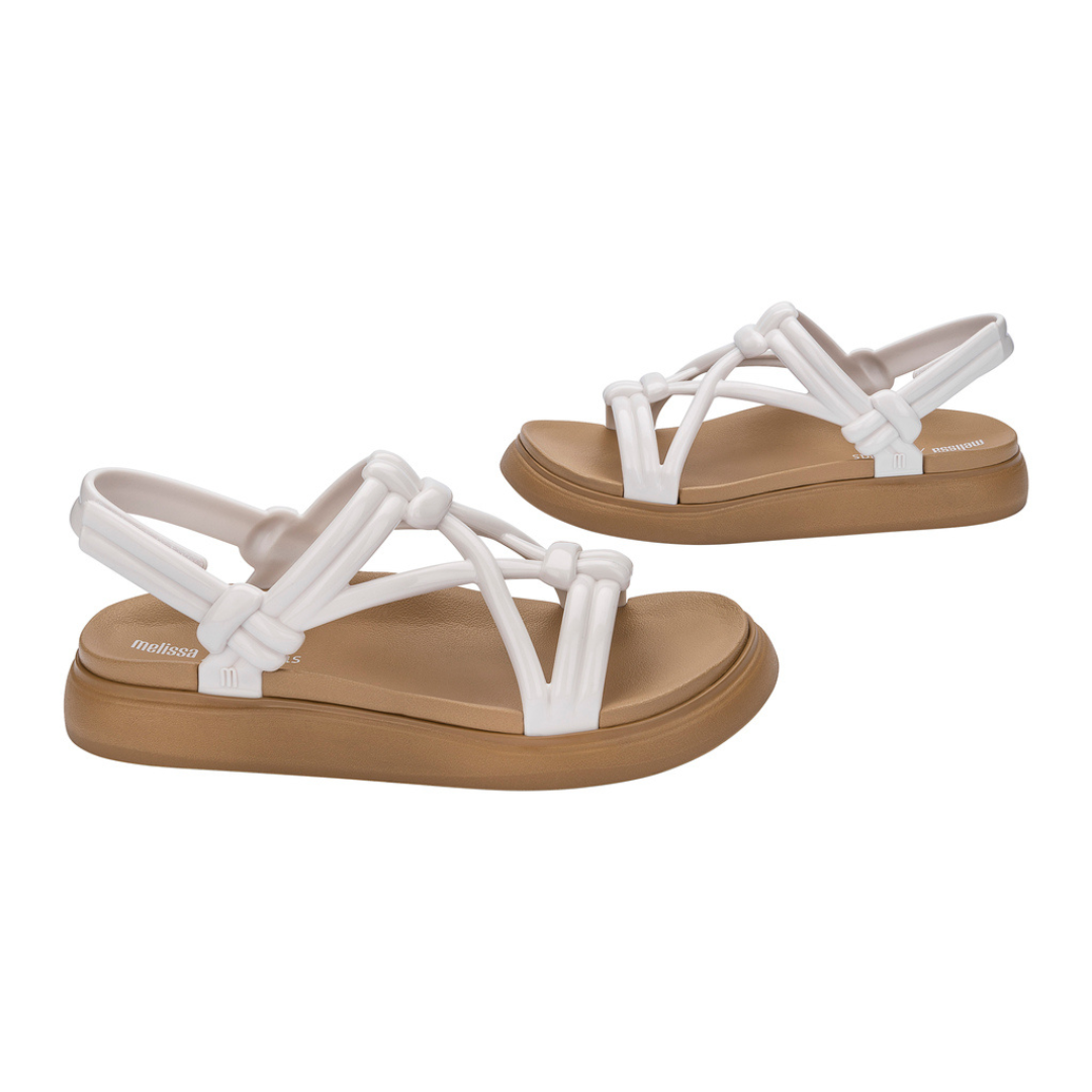 Melissa Papete Essential Sand + Beige/White Sandały Damskie Beżowe
