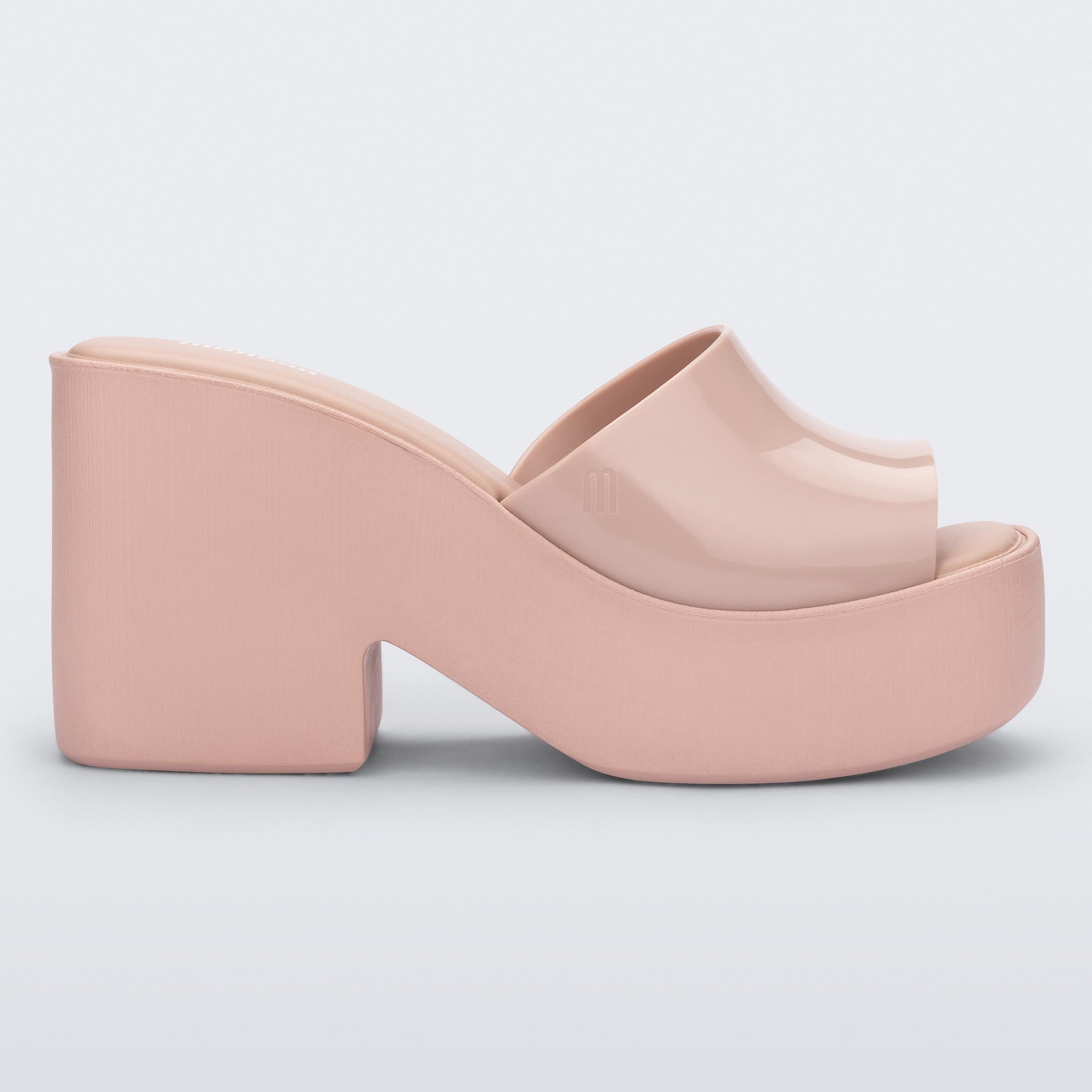 Melissa Posh AD Soft Pink Klapki Damskie Na Obcasie Jasno Różowe
