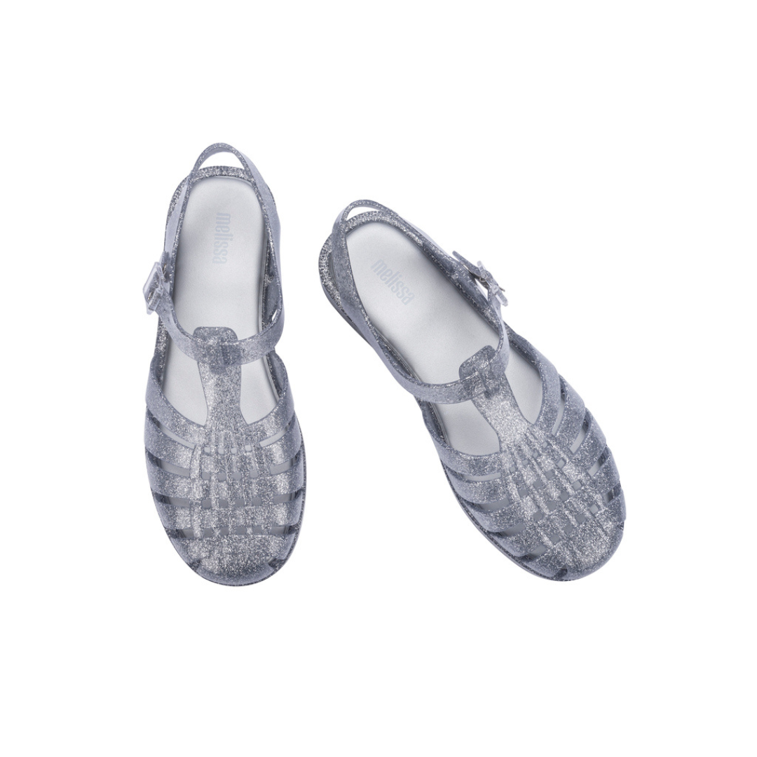 Melissa Possession Final De Ano Ad Silver Glitter Sandały Damskie Srebrne Borkat