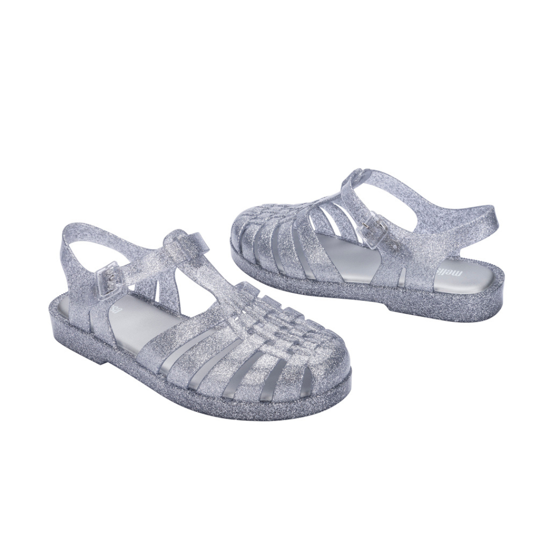 Melissa Possession Final De Ano Ad Silver Glitter Sandały Damskie Srebrne Borkat