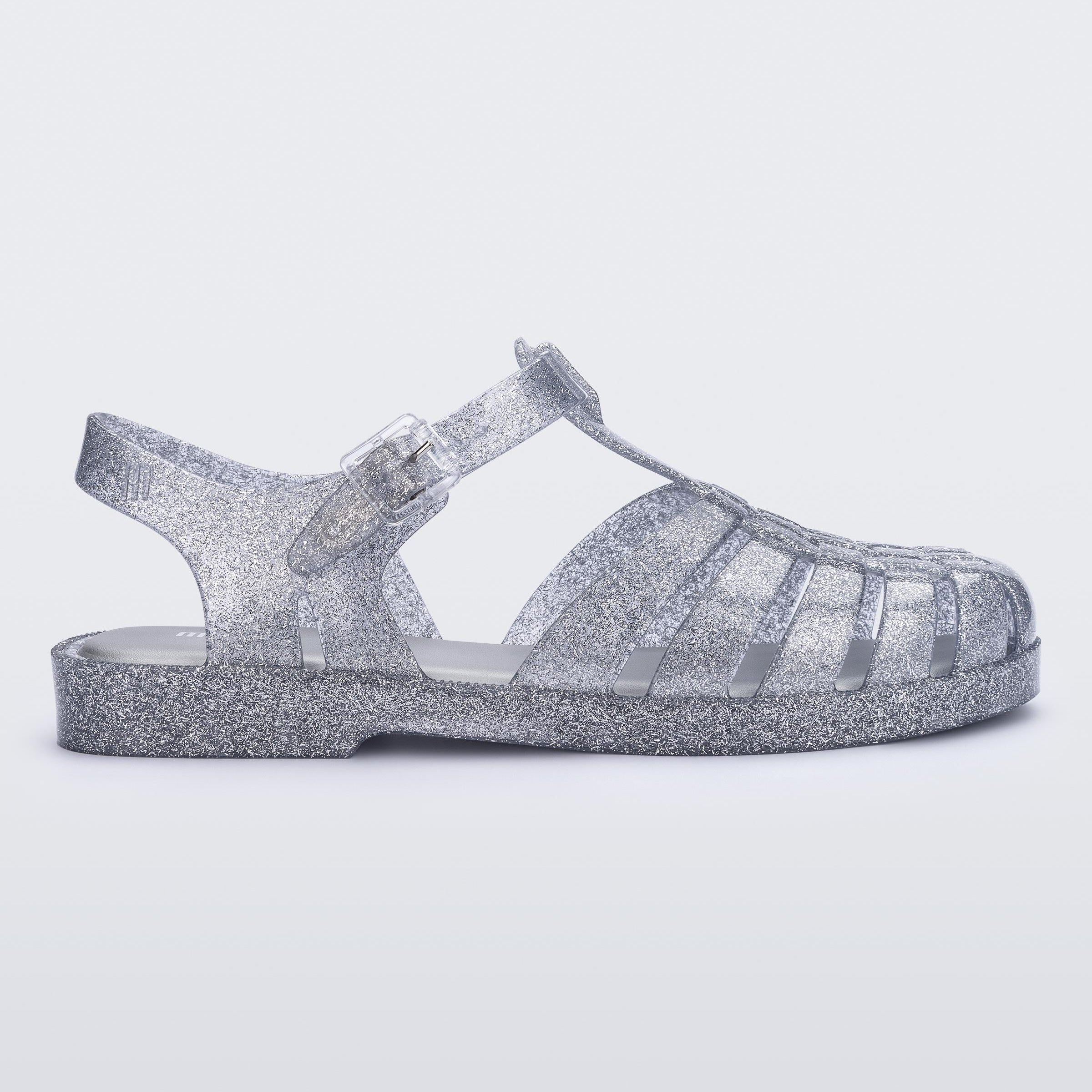 Melissa Possession Final De Ano Ad Silver Glitter Sandały Damskie Srebrne Brokat