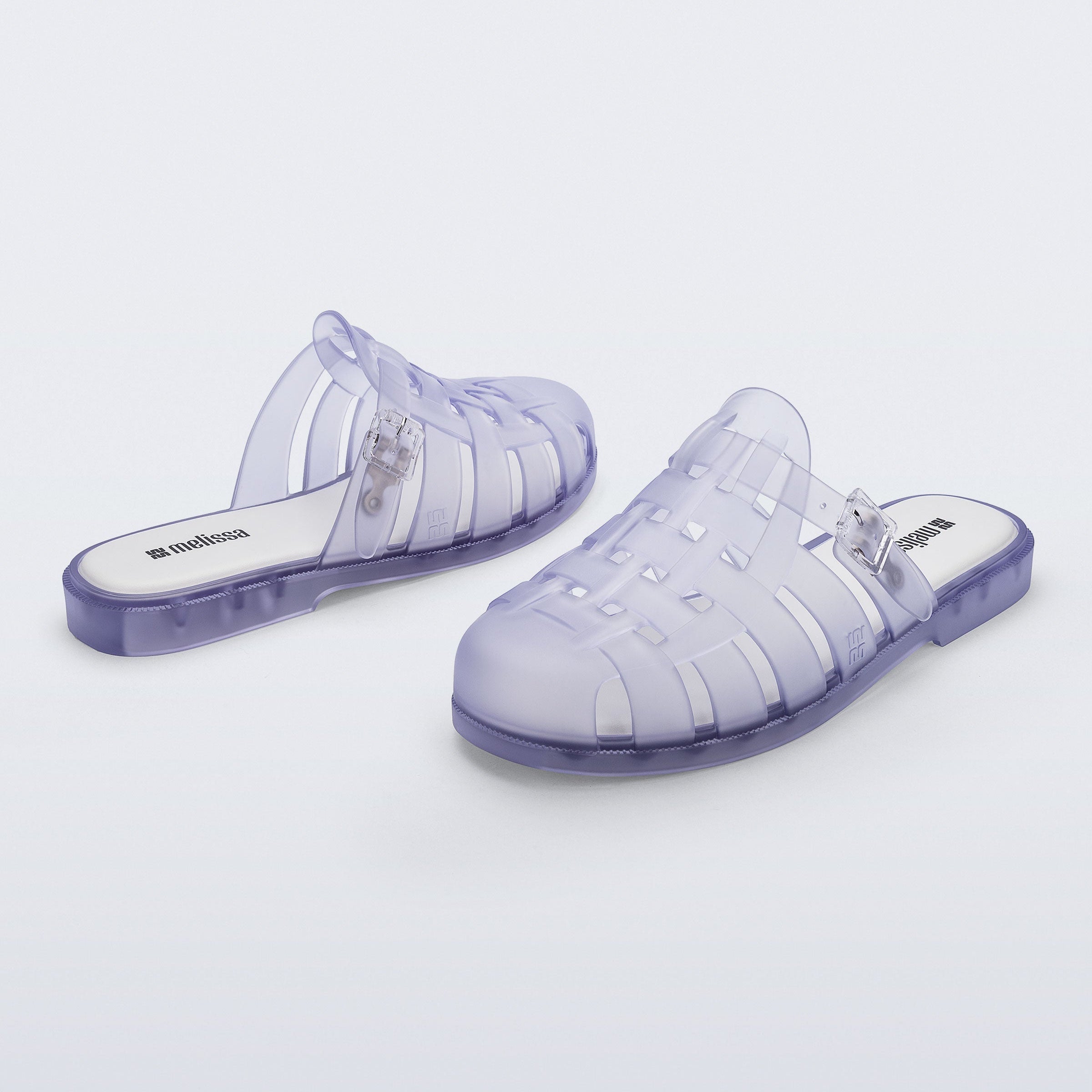 Melissa Possession Mule AD Frosted Glass / White Sandały Damskie Przezroczyste
