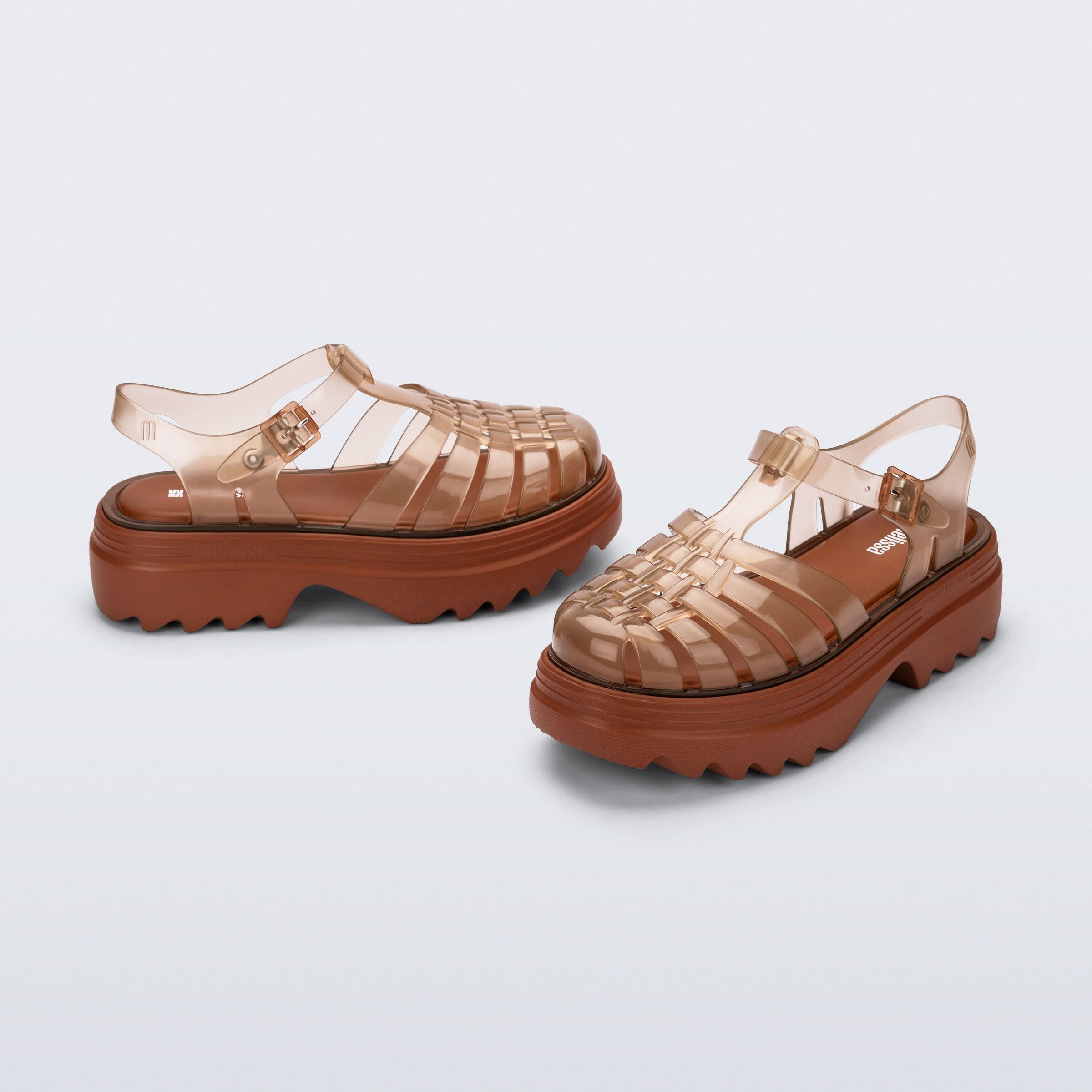 Melissa Possession Platform II AD Transparent Brown Sandały Na Platformie Damskie Brązowe
