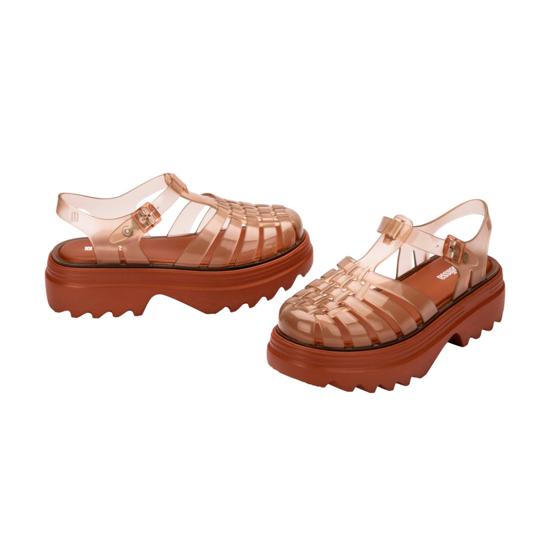 Melissa Possession Platform II AD Transparent Brown Sandały Na Platformie Damskie Brązowe