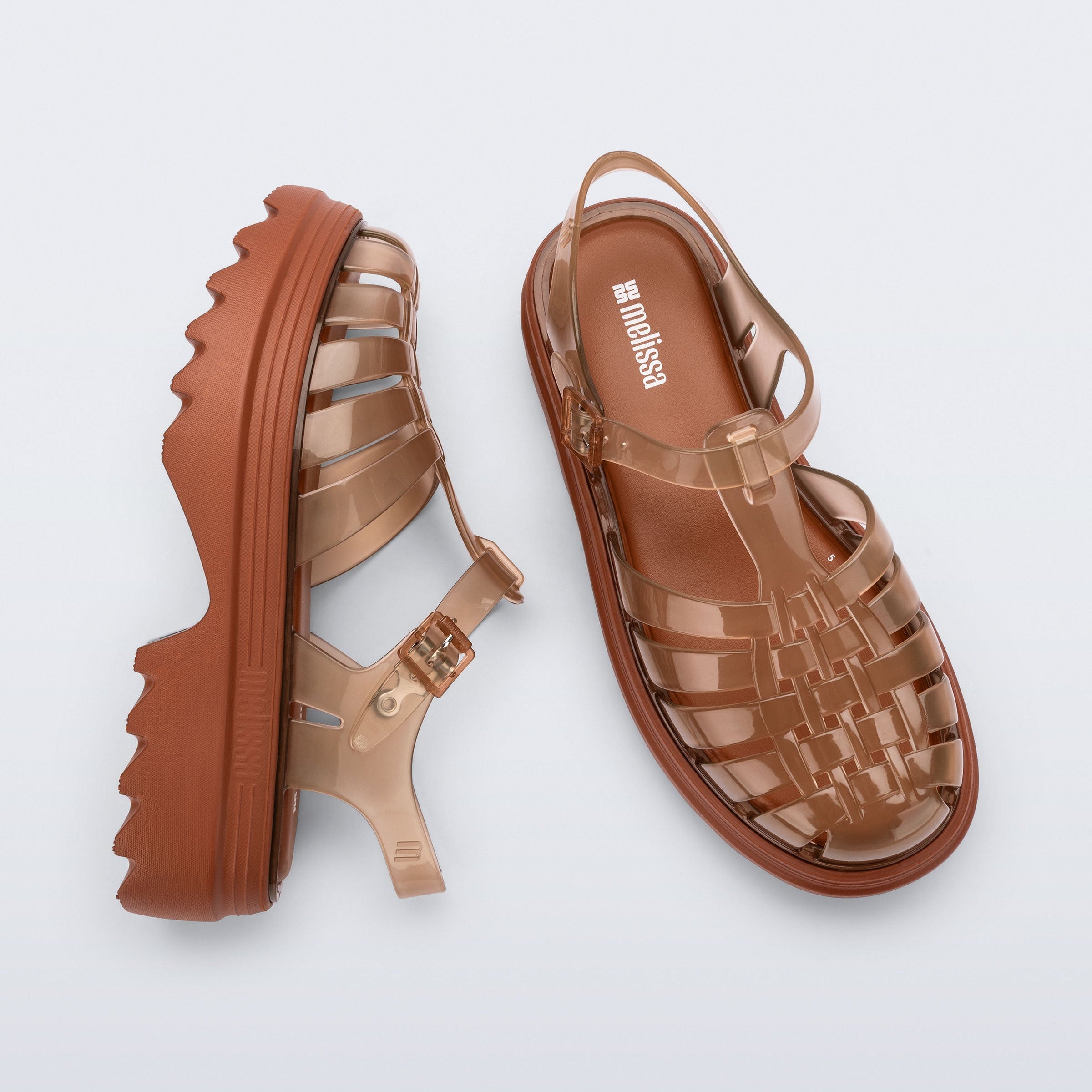 Melissa Possession Platform II AD Transparent Brown Sandały Na Platformie Damskie Brązowe
