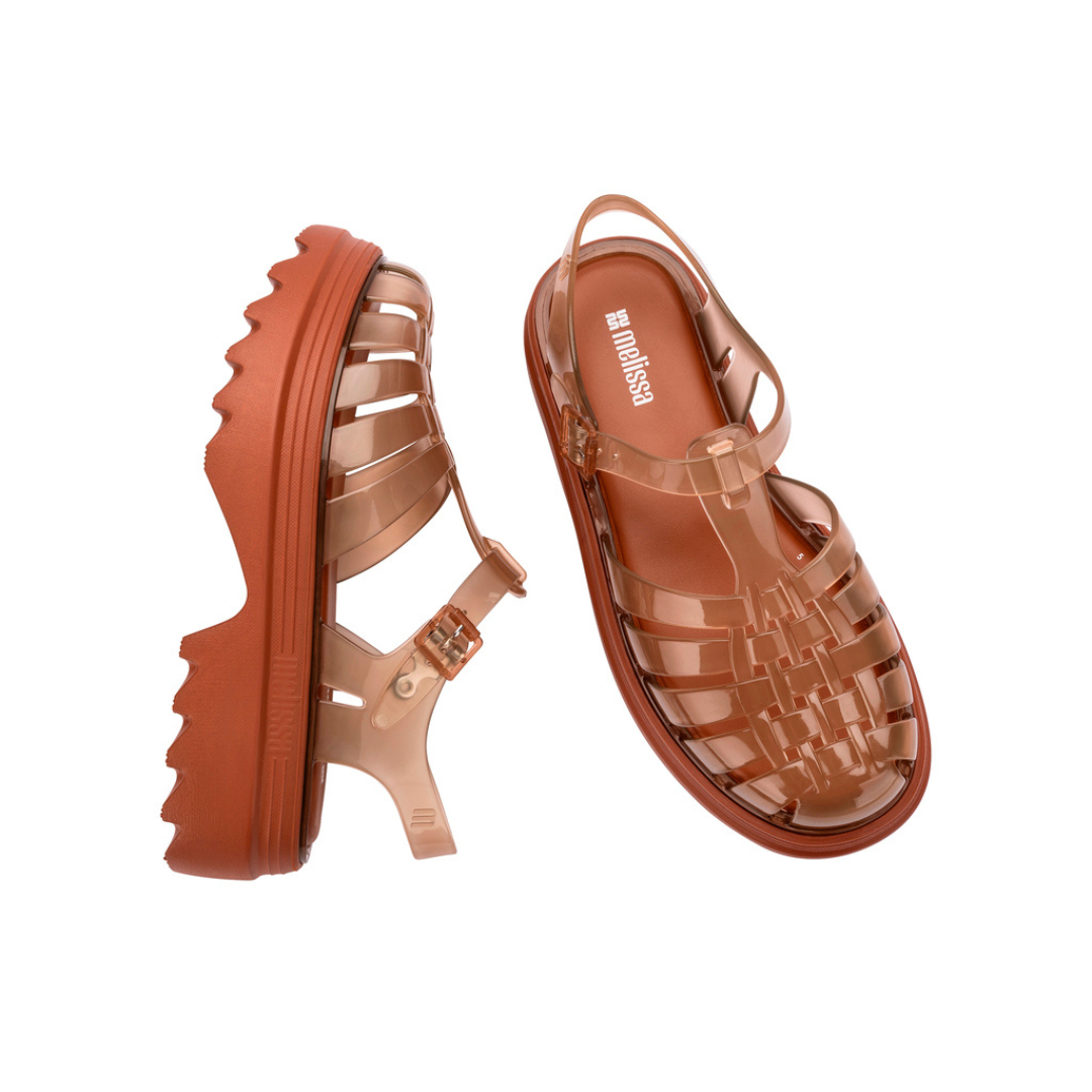 Melissa Possession Platform II AD Transparent Brown Sandały Na Platformie Damskie Brązowe