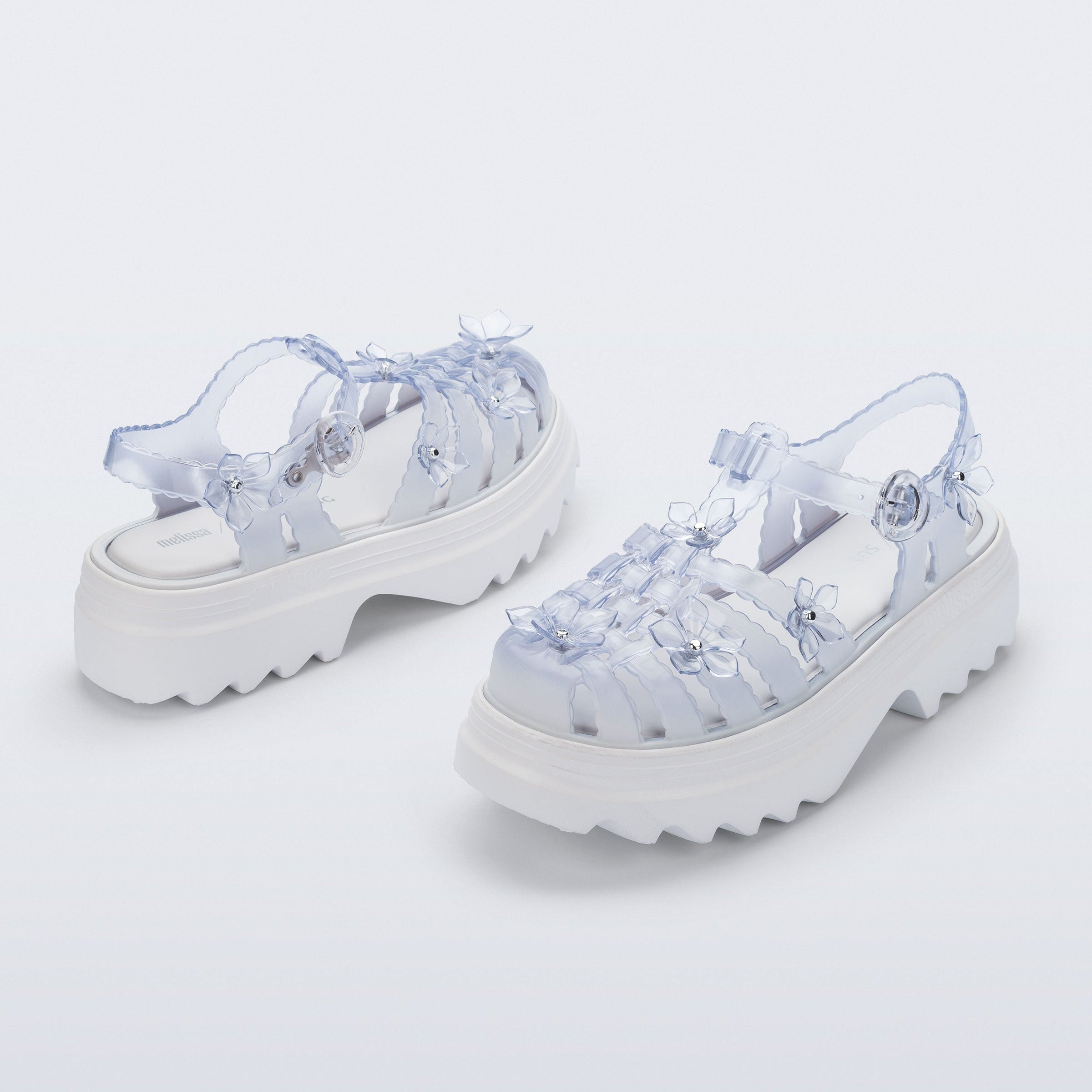Melissa Possession Platform Sakura + Susan Fang AD White/ Clear Sandały Damskie na Platformie Transparentne