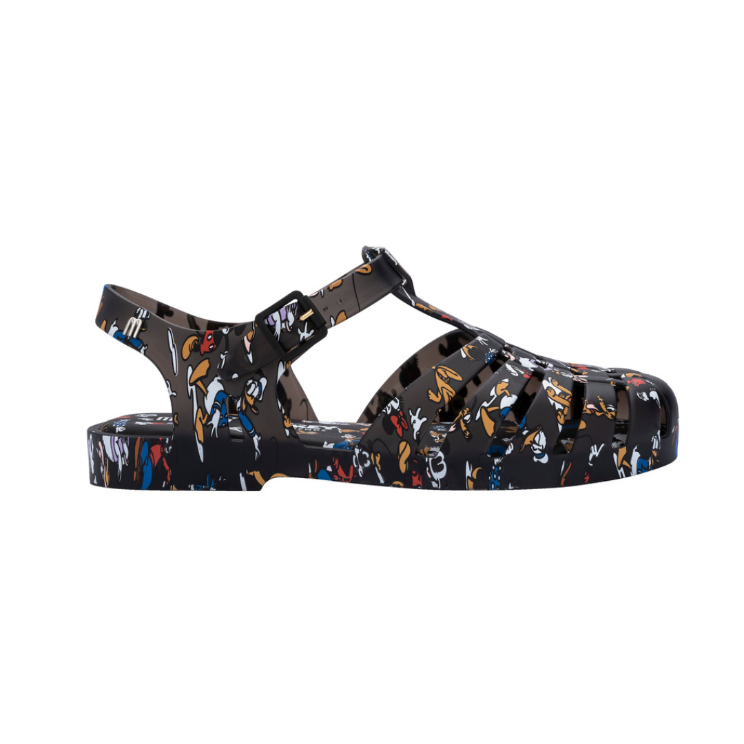 Melissa Possession Print + Mickey Black Multicolor Sandały Damskie Czarne