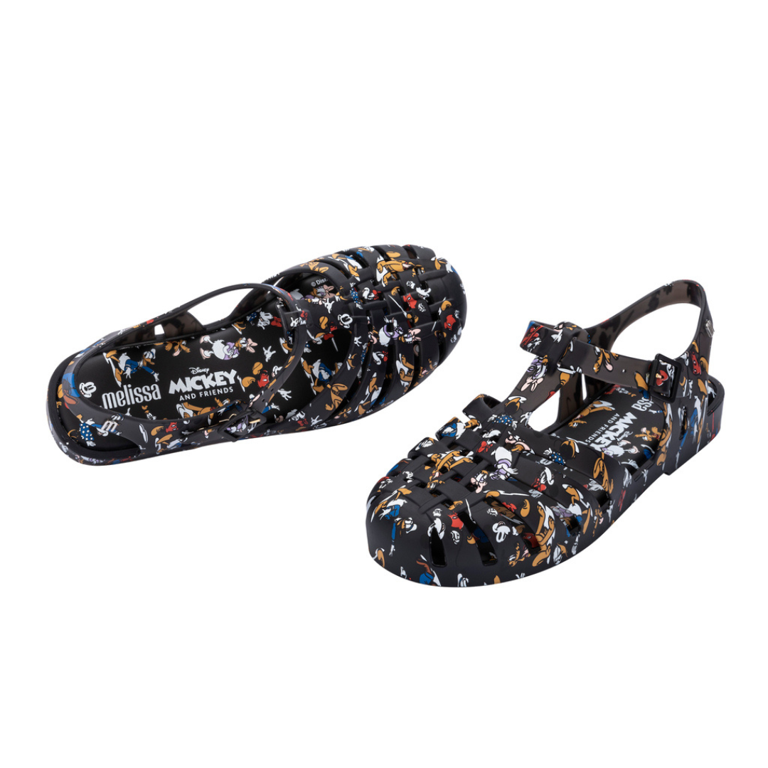 Melissa Possession Print + Mickey Black Multicolor Sandały Damskie Czarne