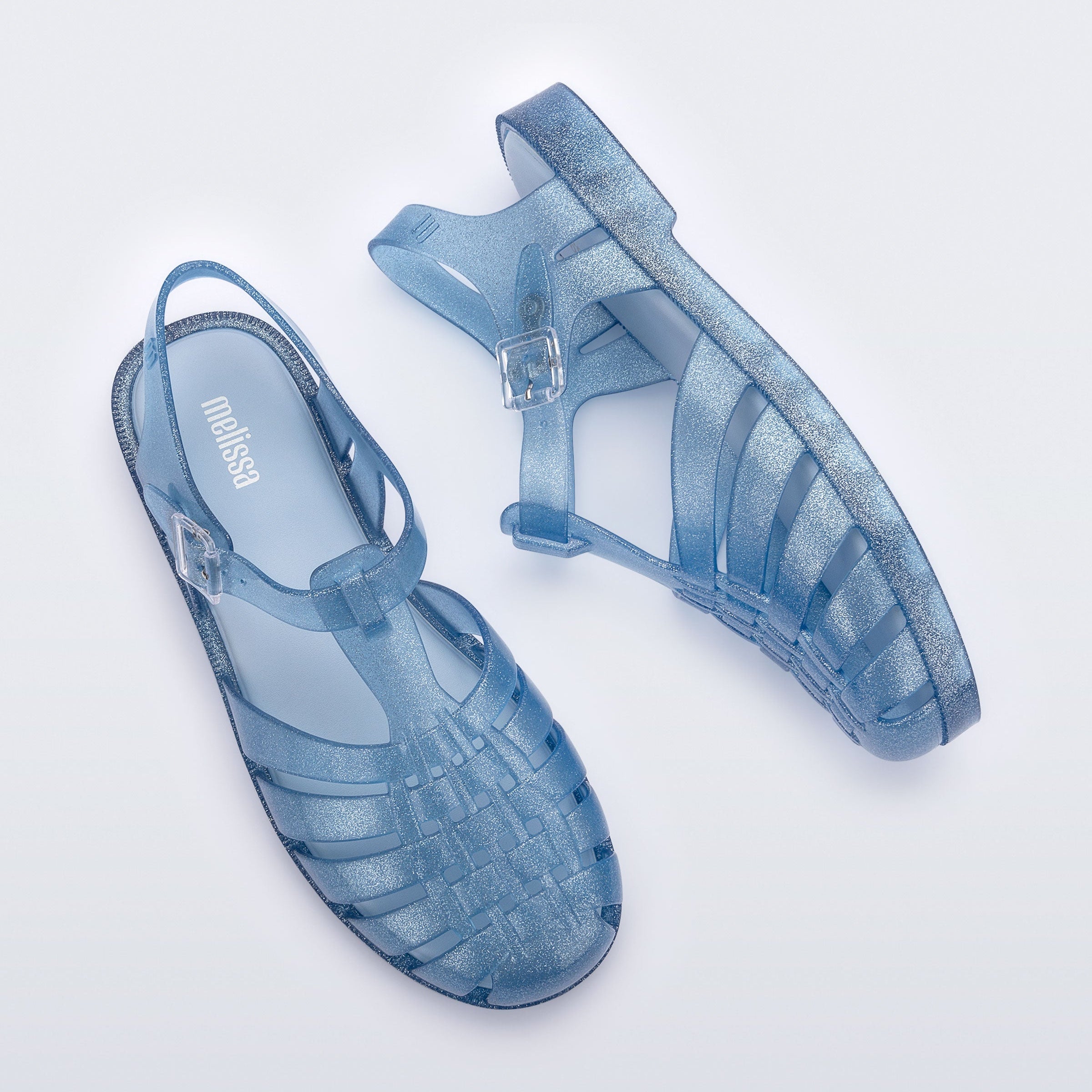 Melissa Possession Shiny AD Blue Glitter Sandały Damskie Niebieskie Brokat